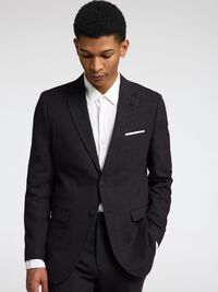 SLIM FIT SINGLE-BREASTED BLAZER, Black, highres