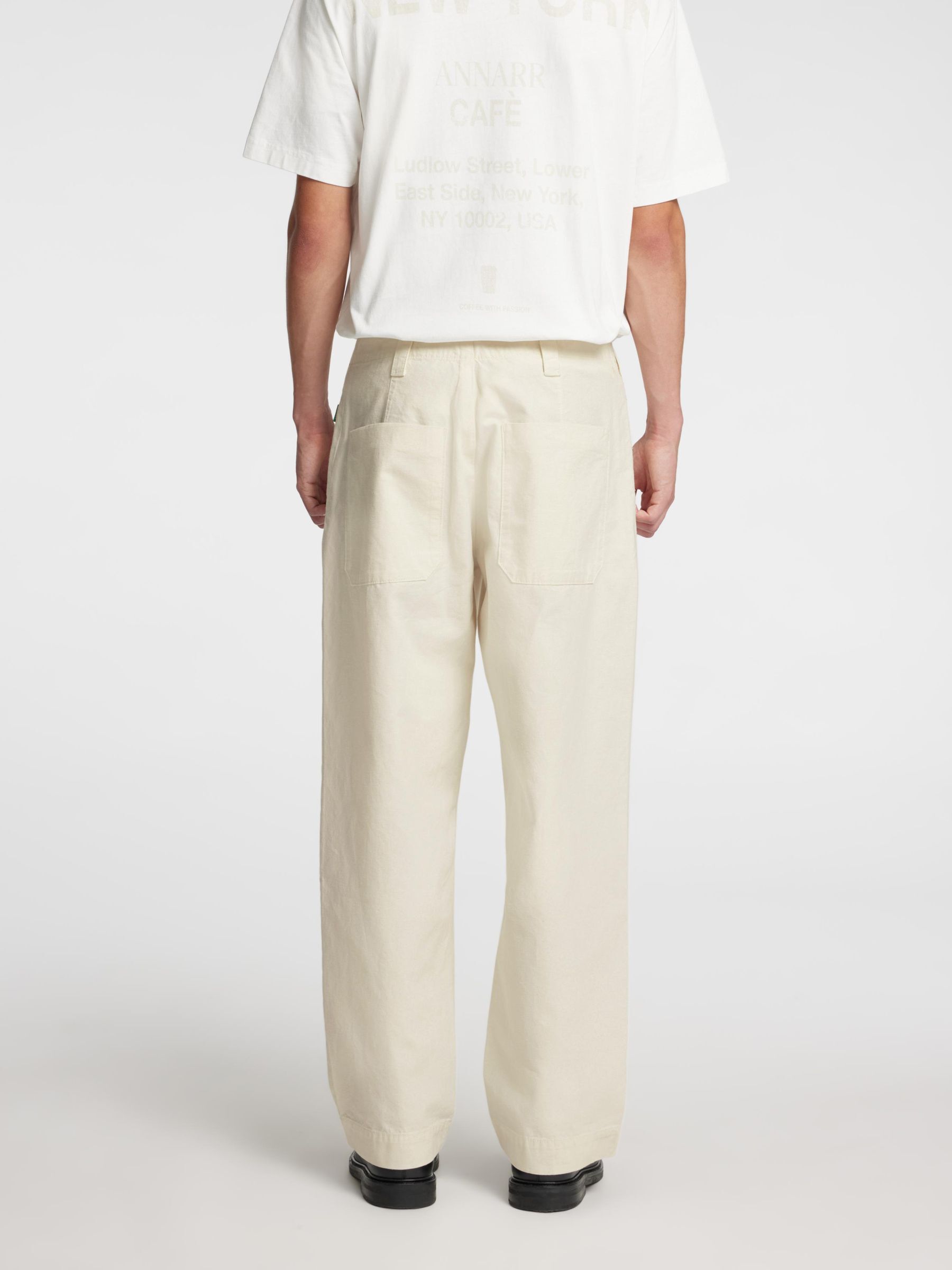 COTTON BLEND LOOSE-FIT TROUSERS