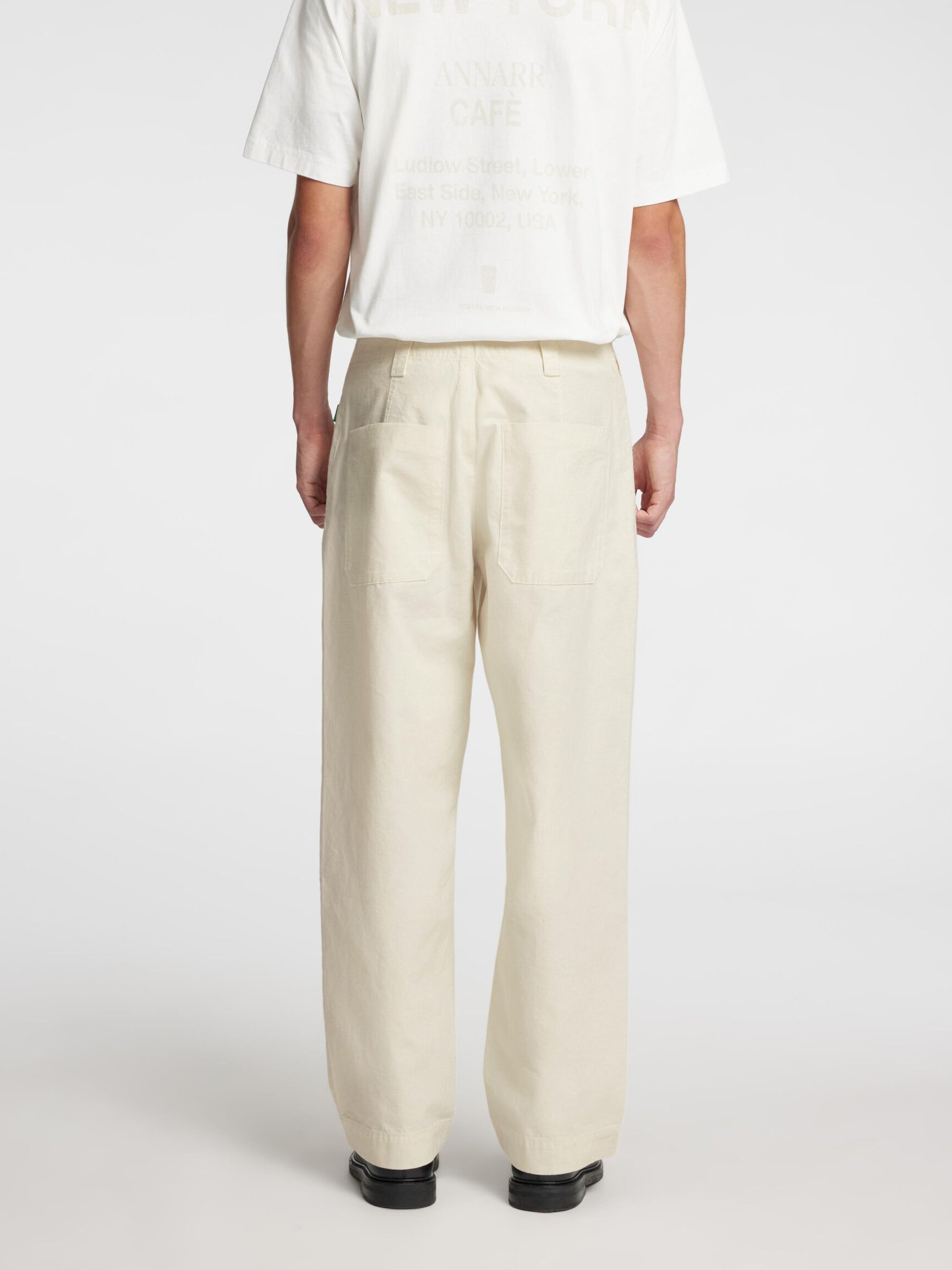 COTTON BLEND LOOSE-FIT TROUSERS