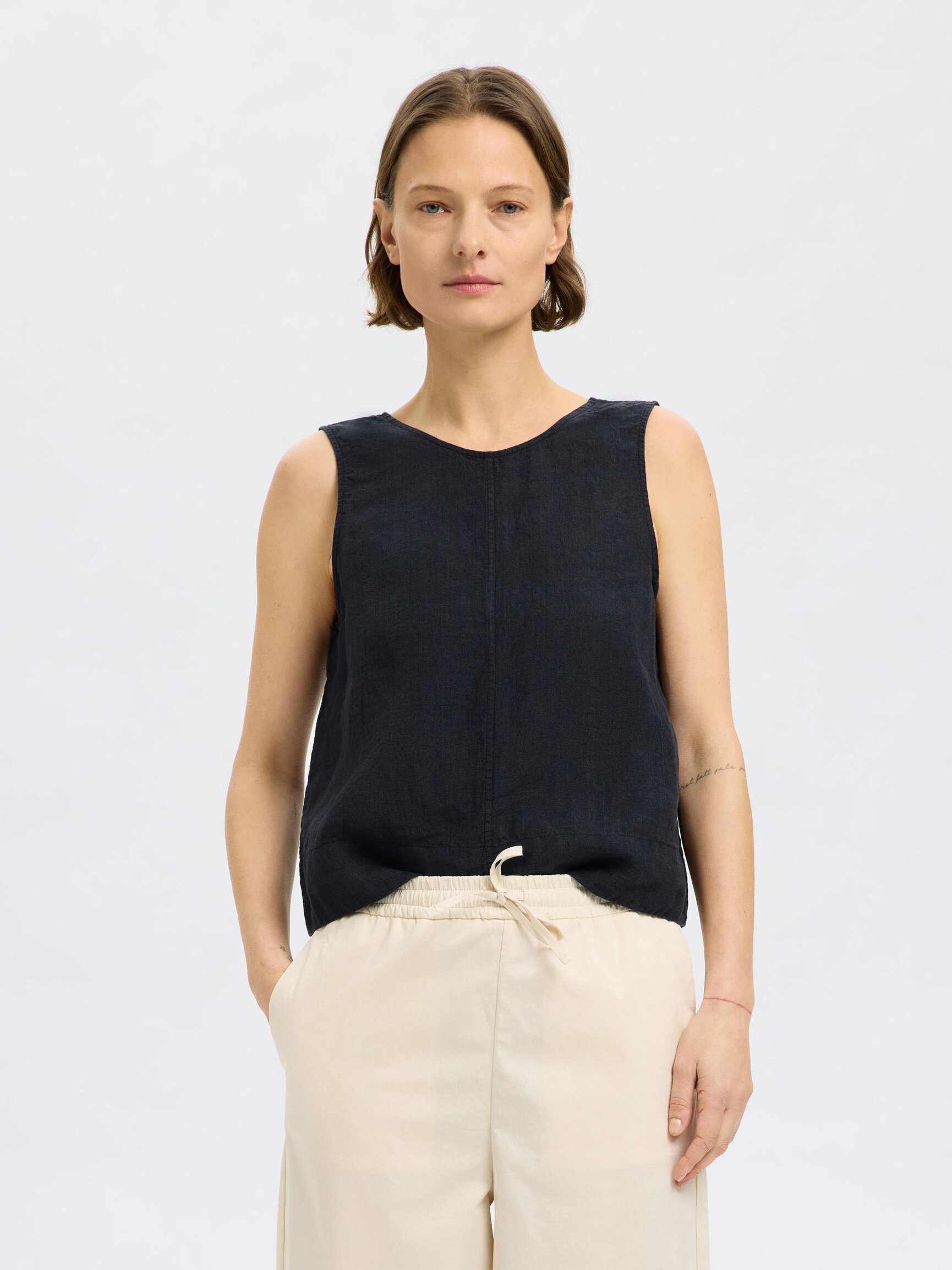 100% LINEN REVERSIBLE TOP