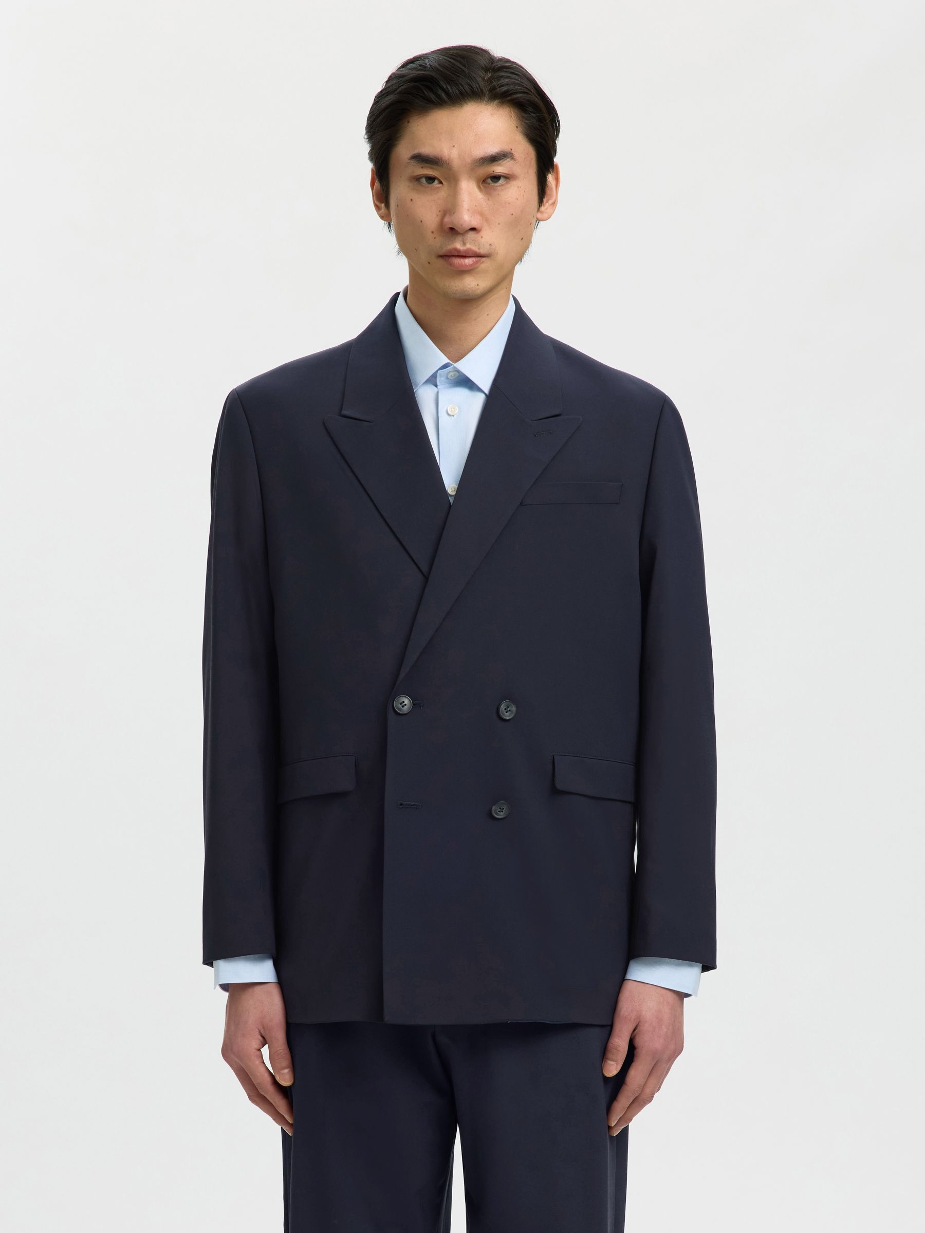 RELAXED FIT DOUBLE-BREASTED BLAZER