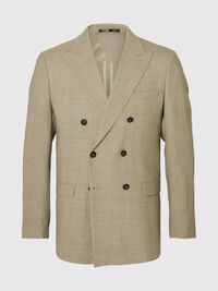 SLIM FIT DOUBLE-BREASTED BLAZER, Sand, highres