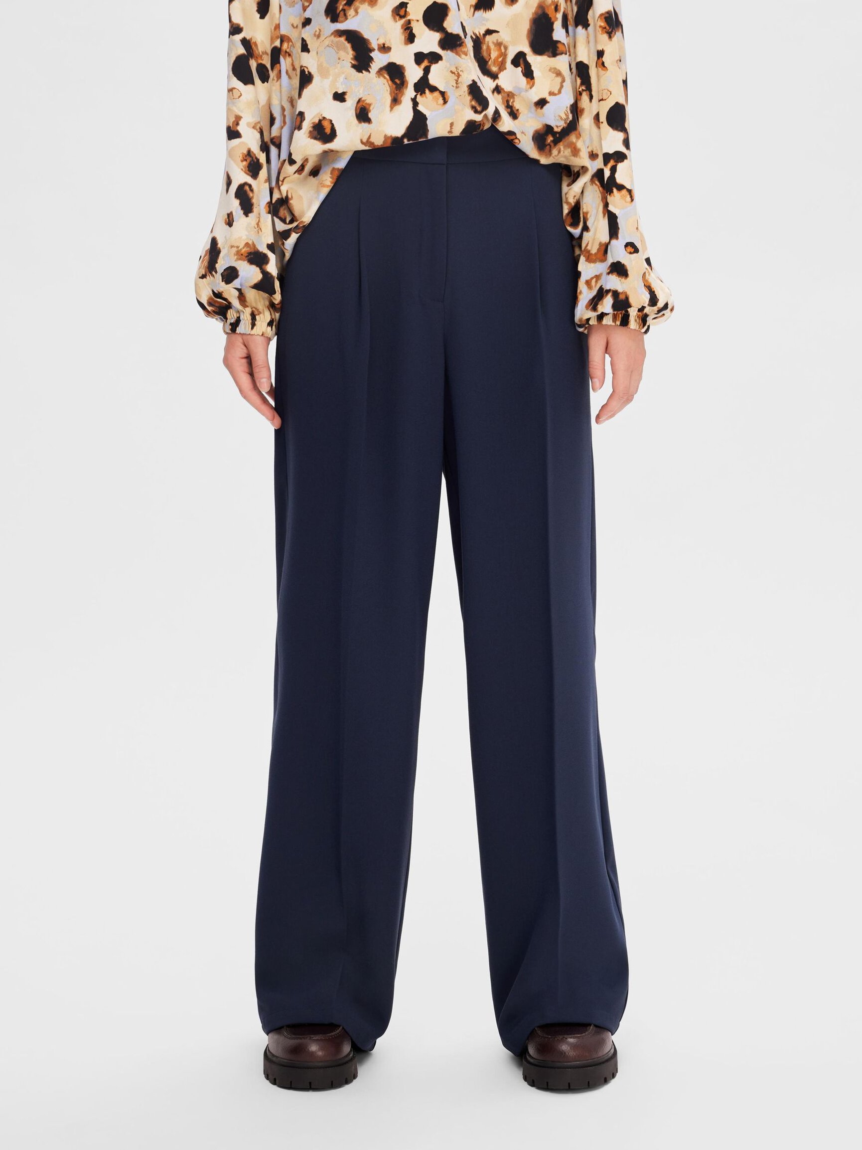 WOVEN WIDE-LEG TROUSERS