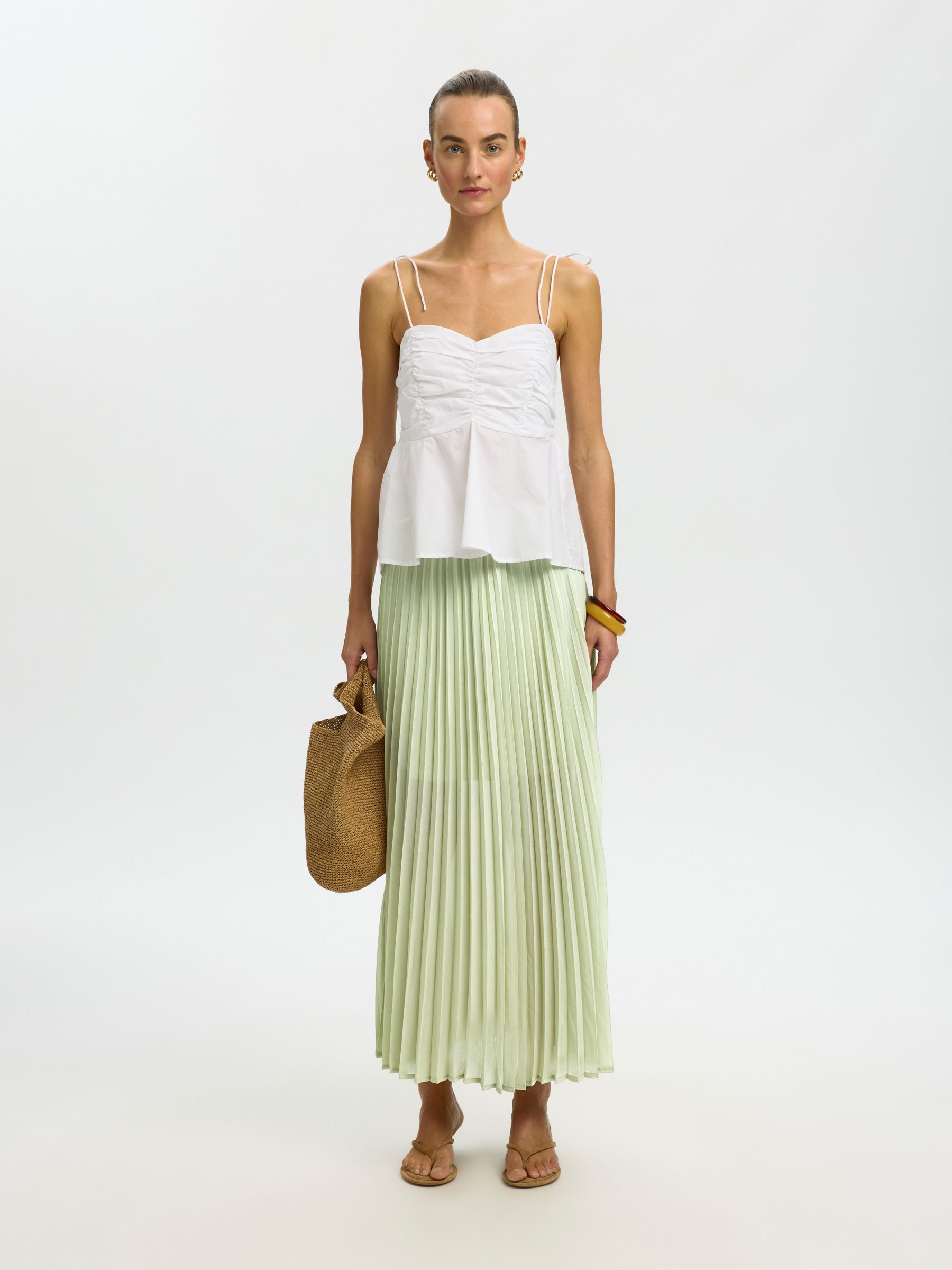 MIDI PLEATED SKIRT