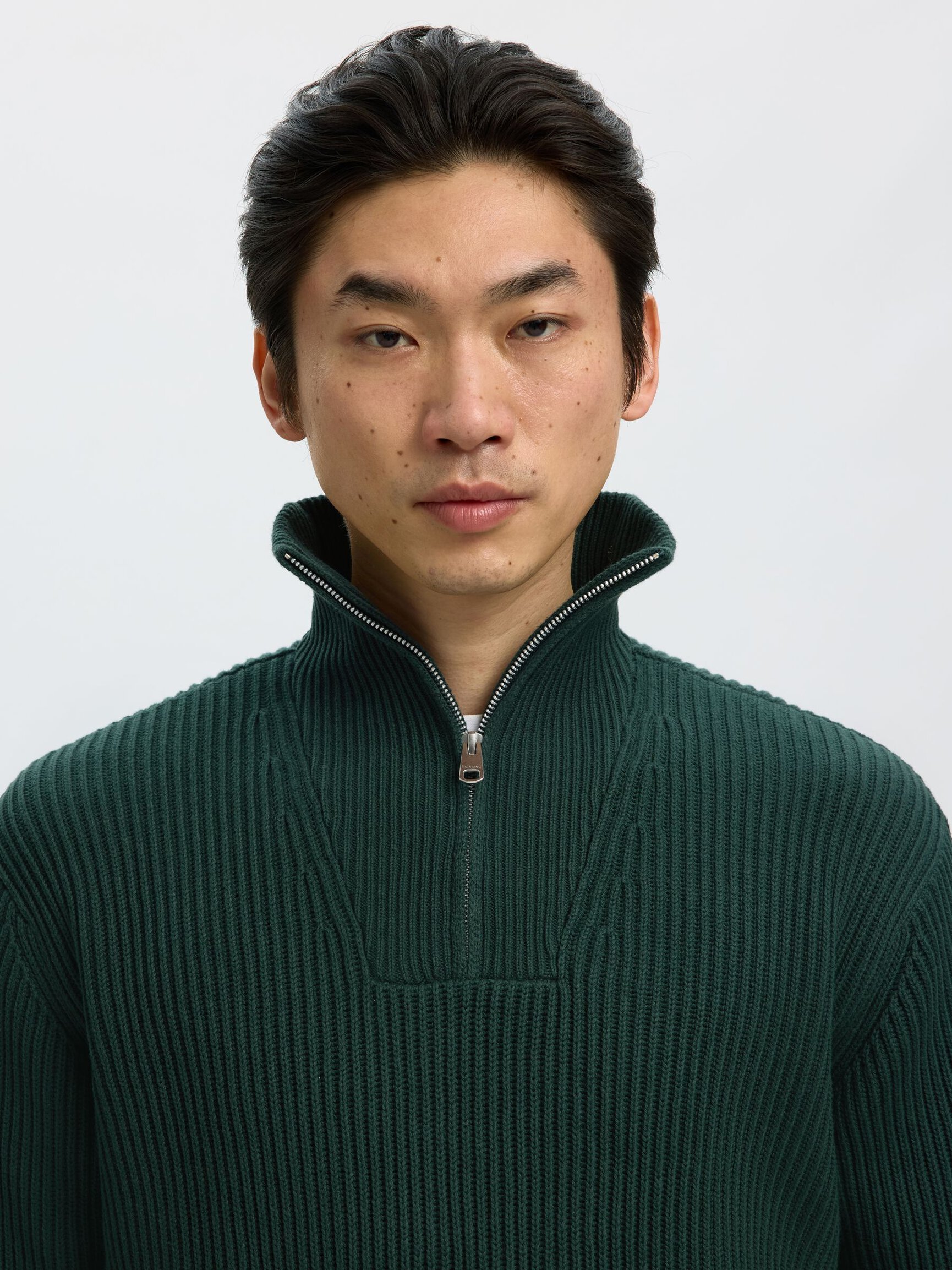 100% COTTON HALF-ZIP JUMPER