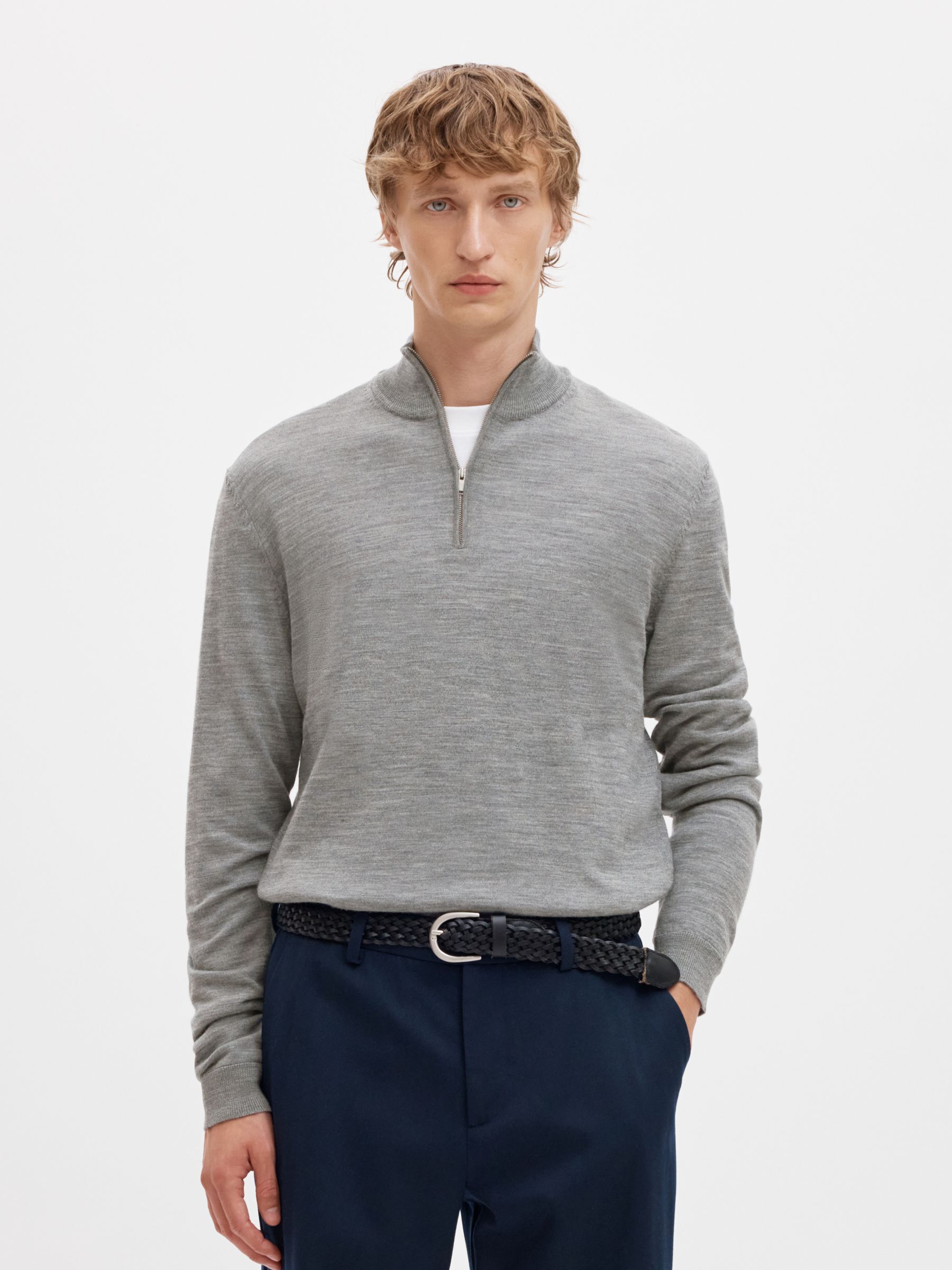 100% MERINO WOOL HALF-ZIP JUMPER