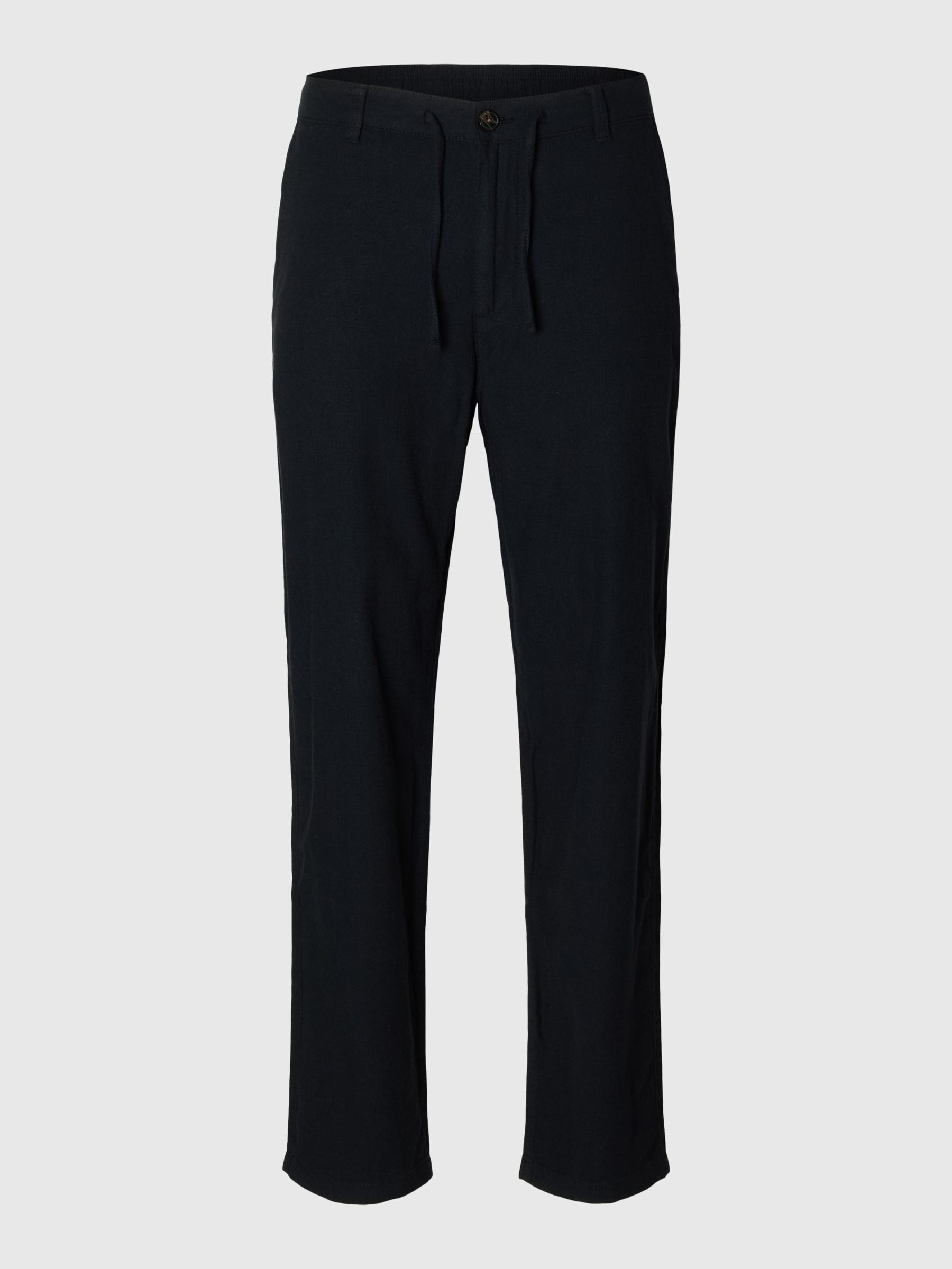 SLIM TAPERED LINEN BLEND TROUSERS