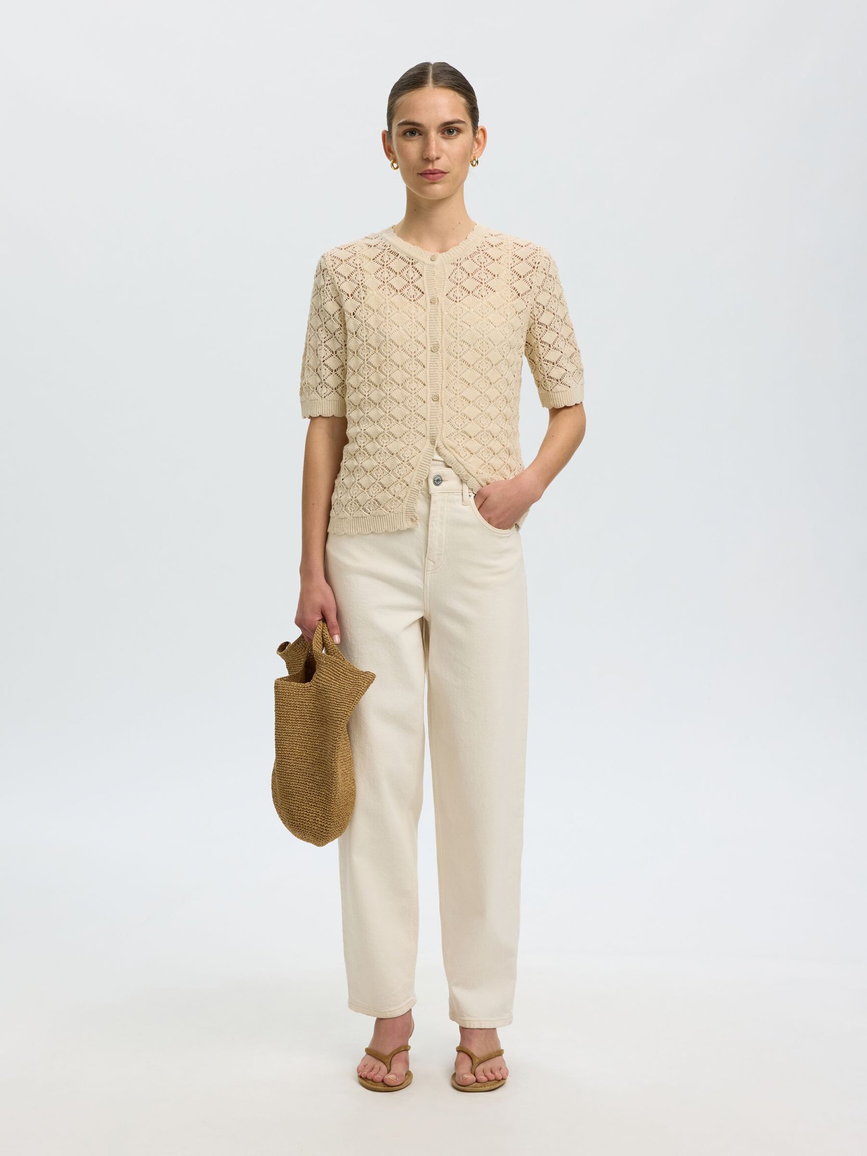 PRENDA DE MANGA CORTA CHAQUETA DE PUNTO