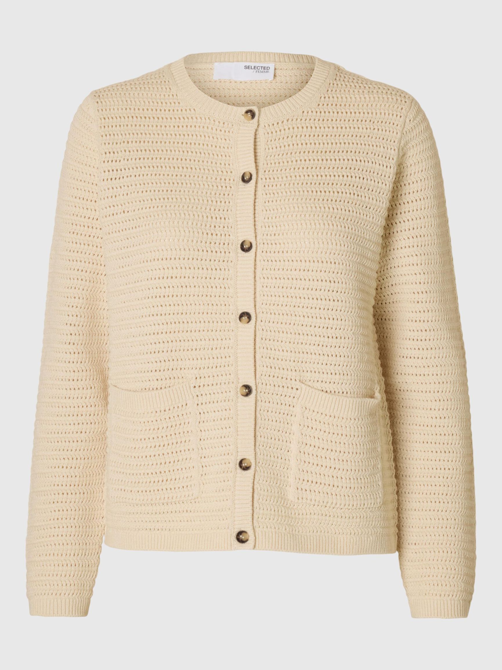 100% BAUMWOLL STRICKJACKE, Birch, highres