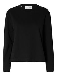 LONG-SLEEVED BOXY T-SHIRT, Black, highres