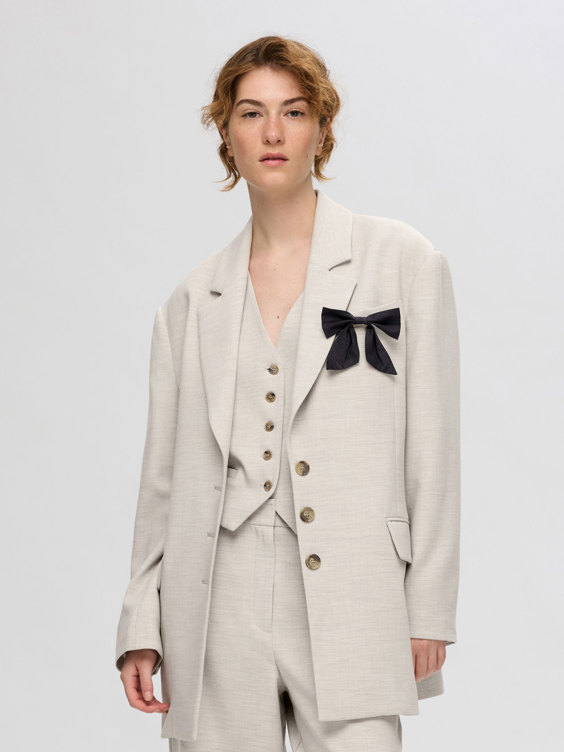 VISCOSE BLEND OVERSIZED BLAZER