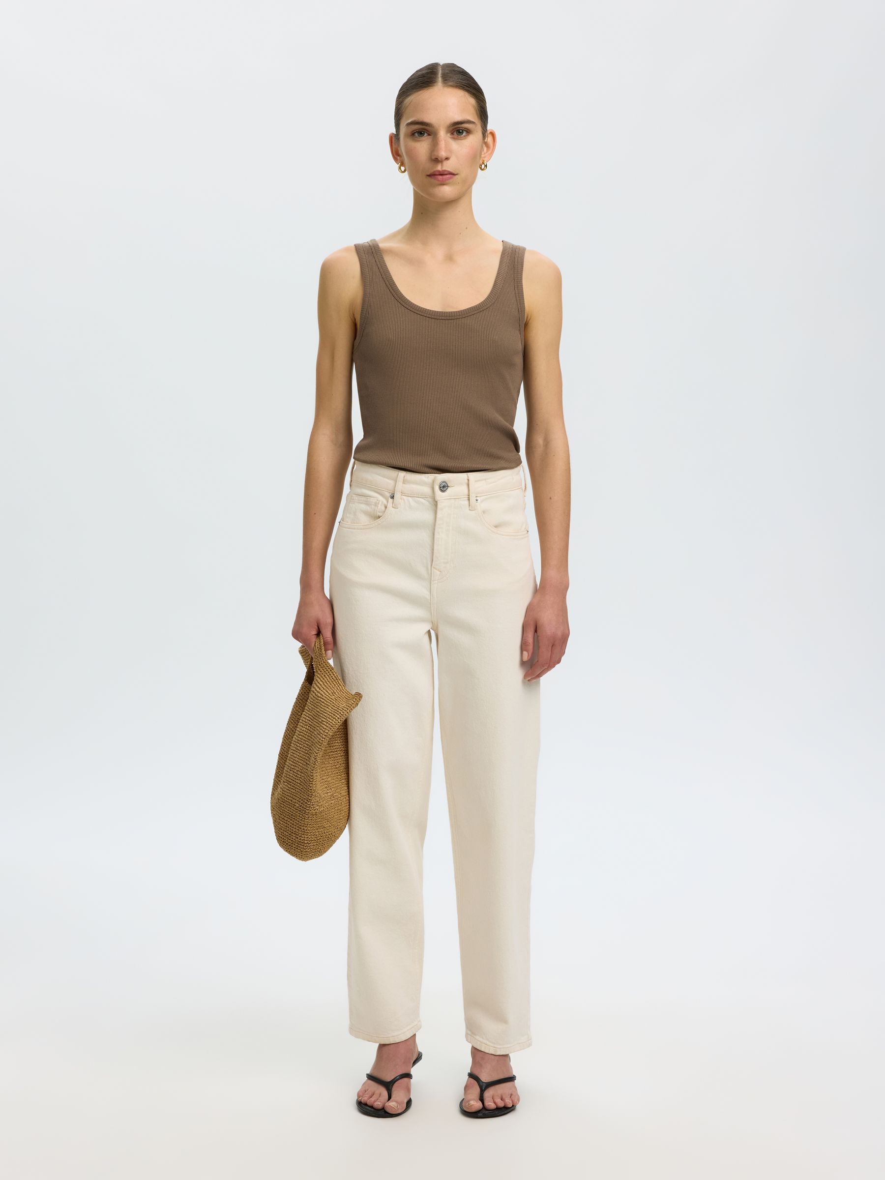 RIBBED COTTON TANK TOP