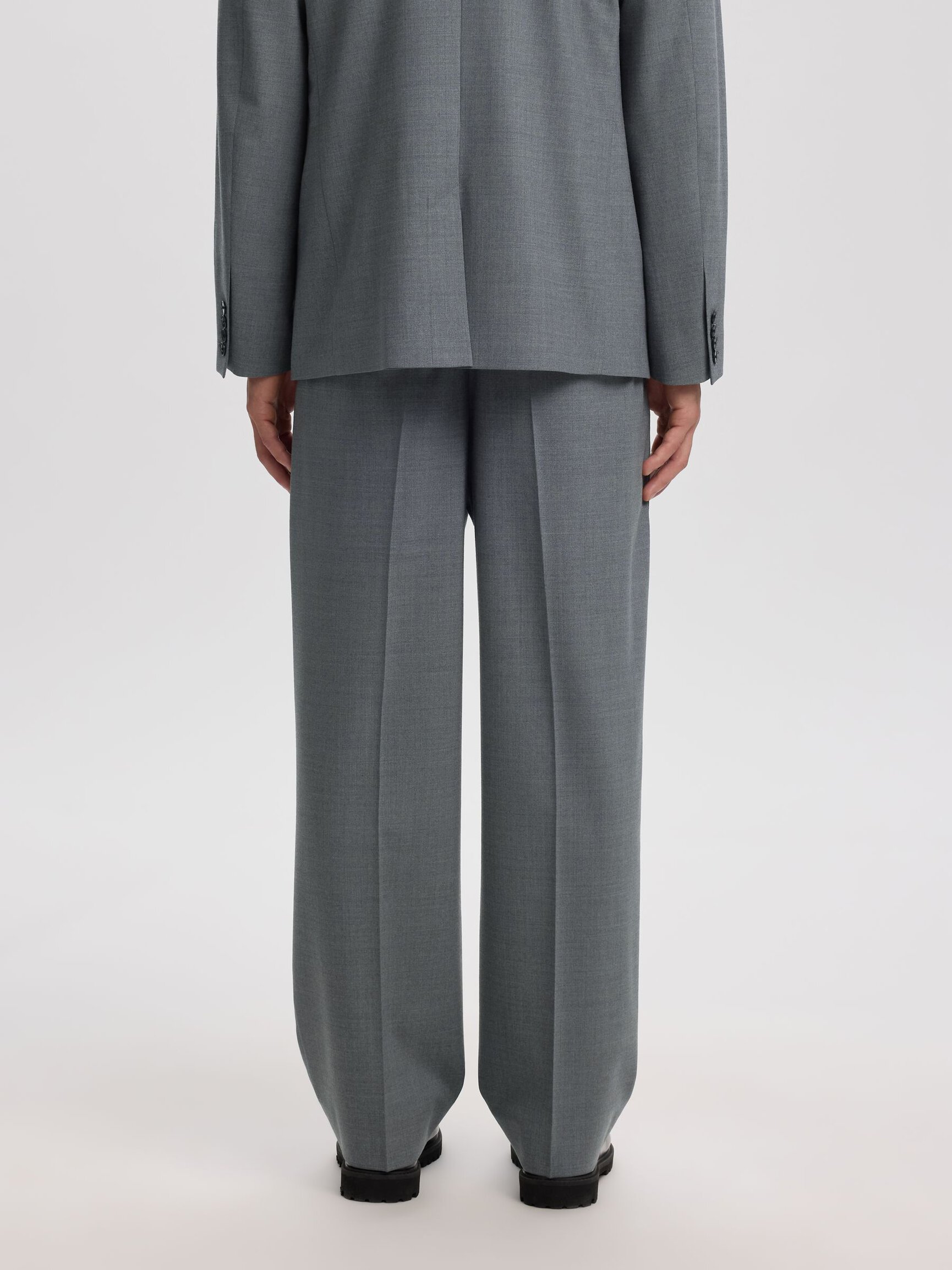 WOOL BLEND LOOSE-FIT TROUSERS