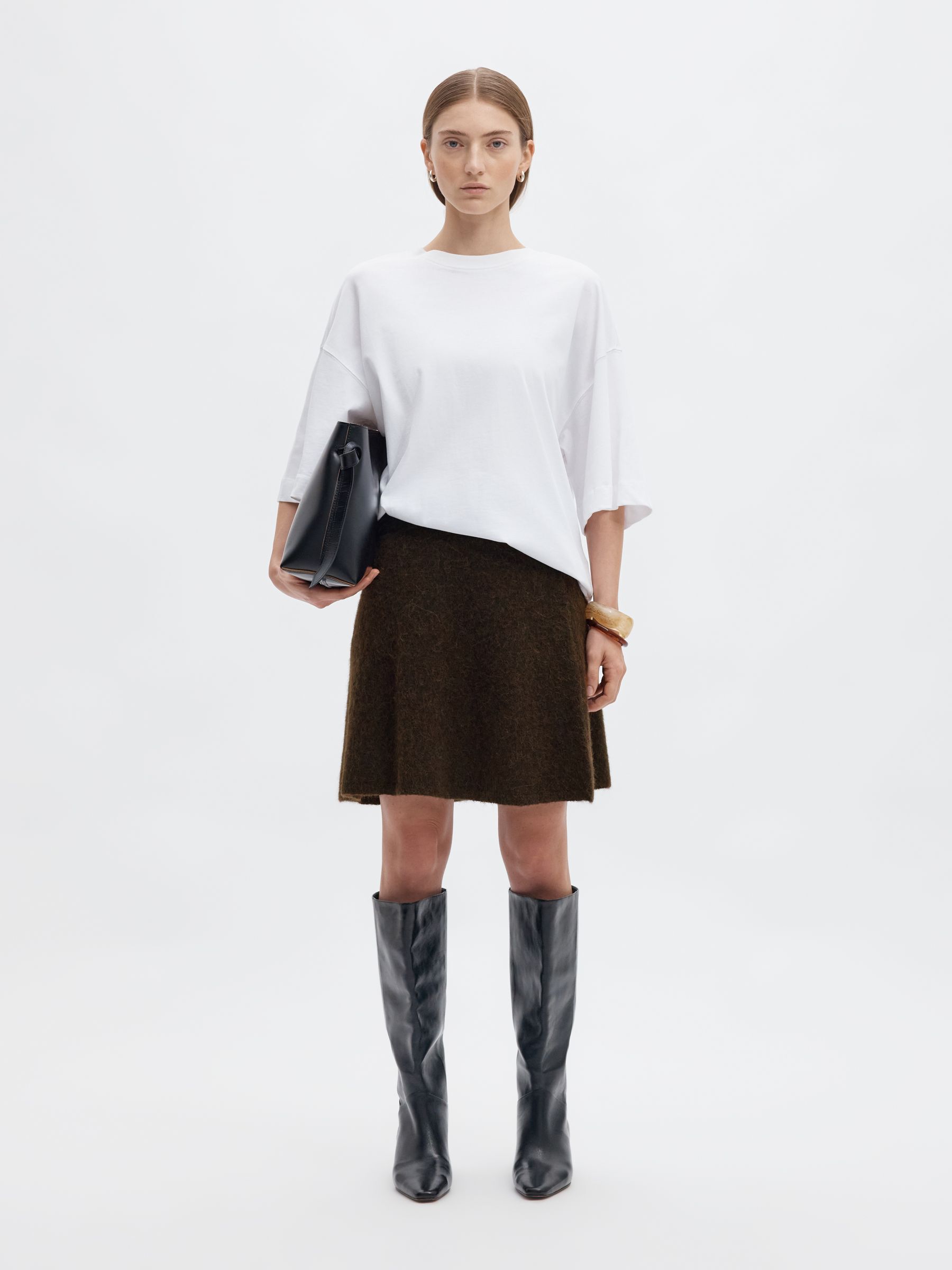 BRUSHED KNITTED SKIRT