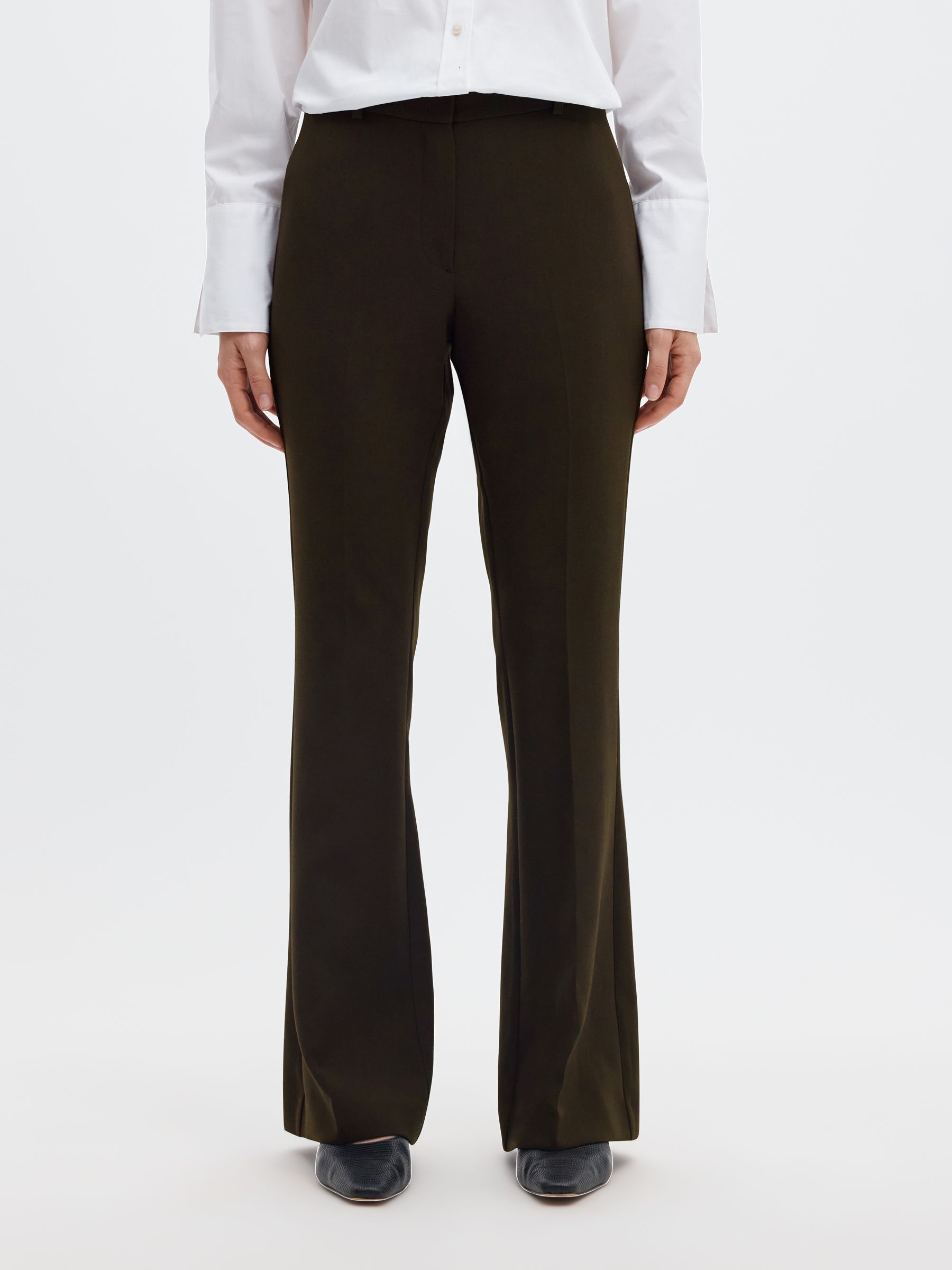 SLIM FIT FLARED TROUSERS