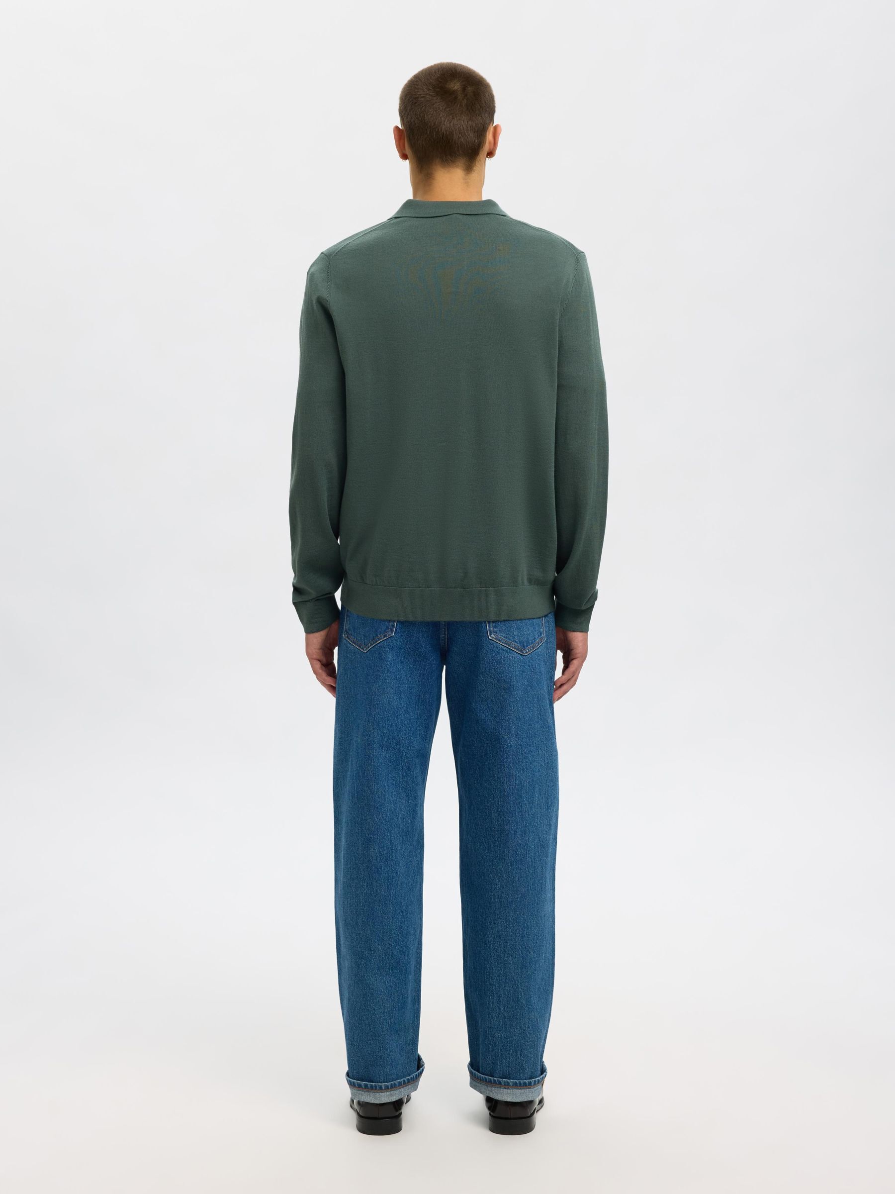 100% MERINO WOOL KNITTED POLO SHIRT