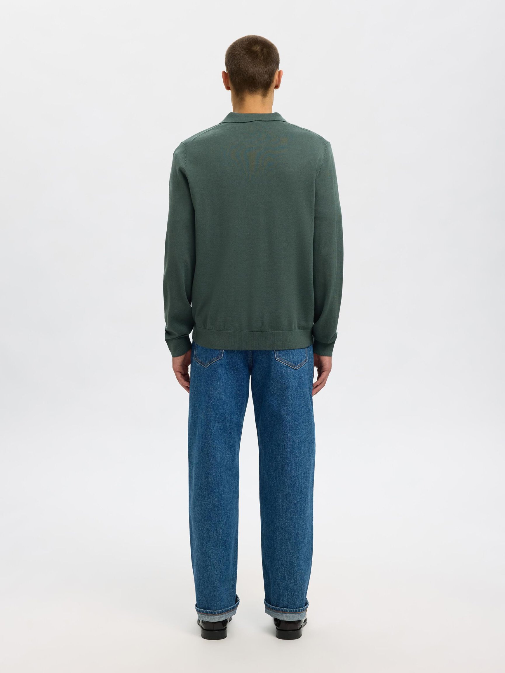 100% MERINO WOOL KNITTED POLO SHIRT