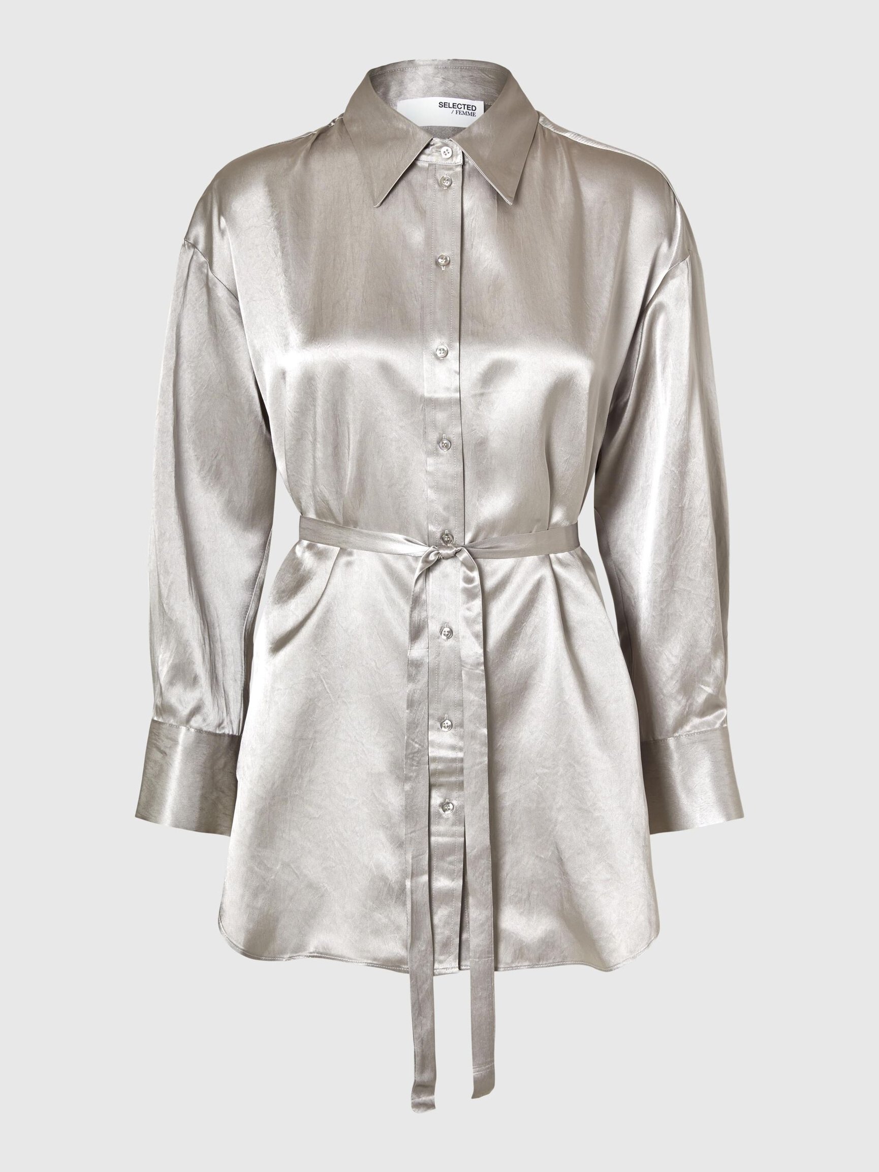 LONG SLEEVED SATIN SHIRT