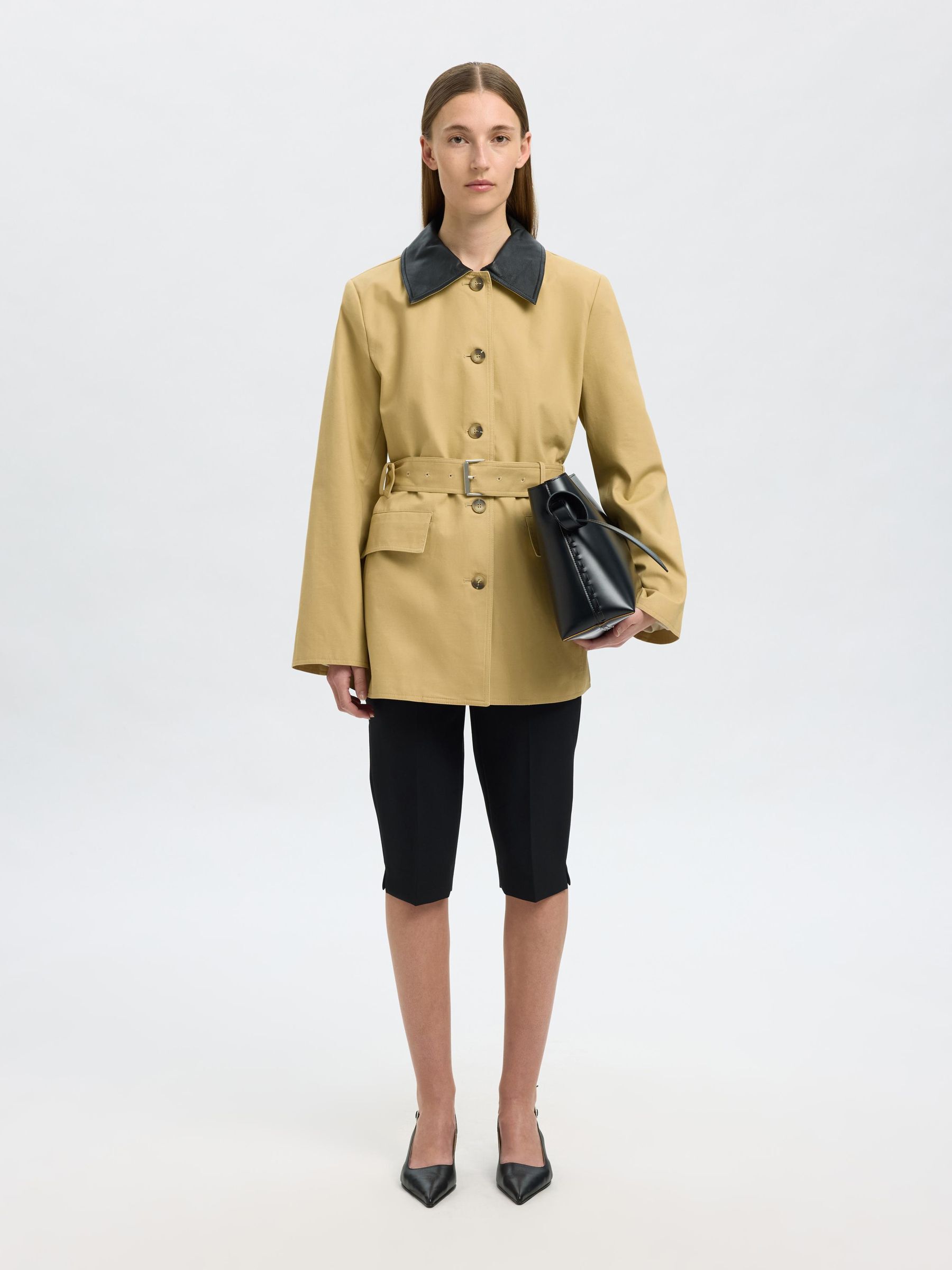 BELTED COTTON TRENCHCOAT