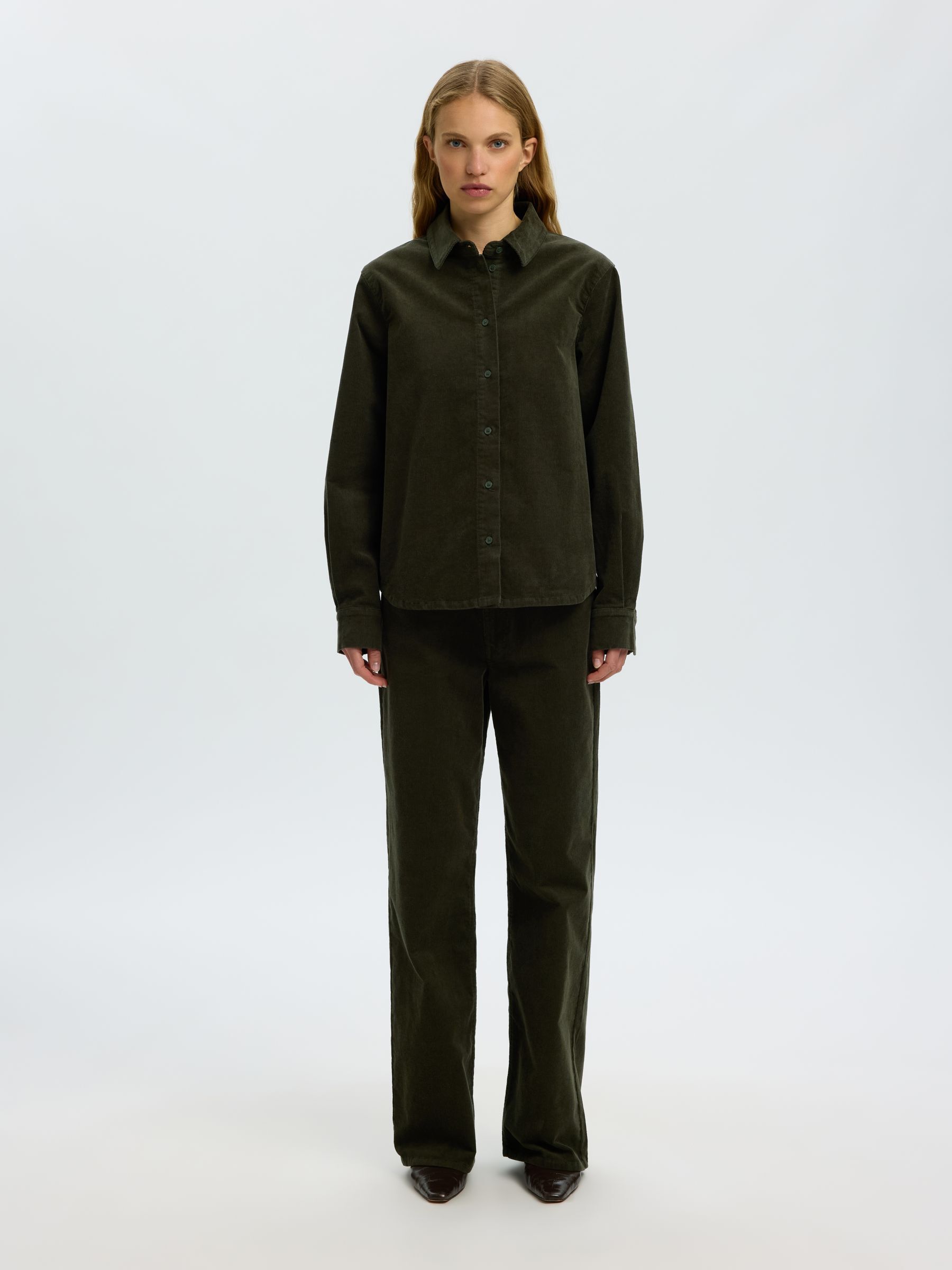 WIDE FIT CORDUROY TROUSERS