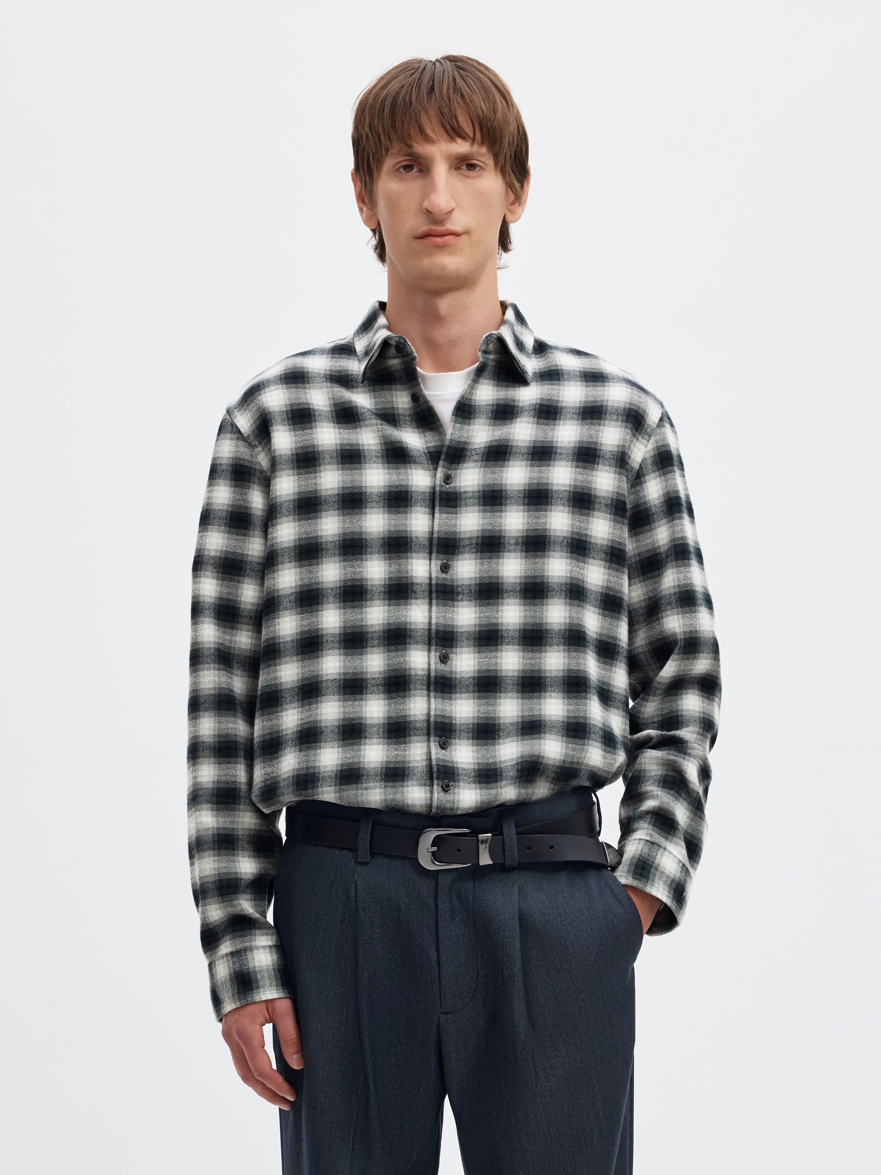 BRUSHED ORGANIC COTTON LONG SLEEVED SHIRT