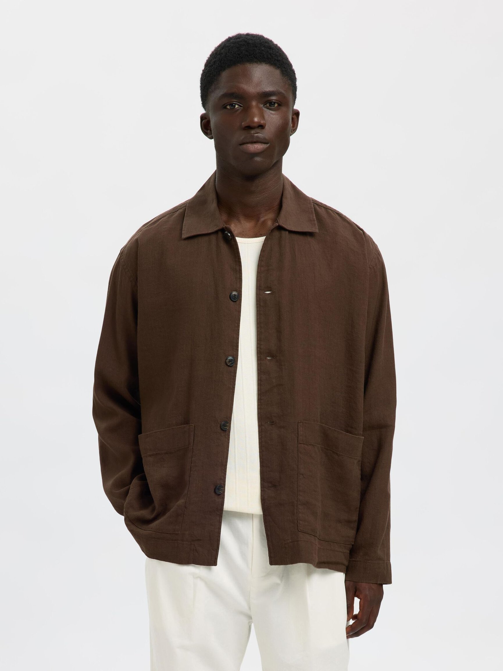 LINEN BLEND OVERSHIRT