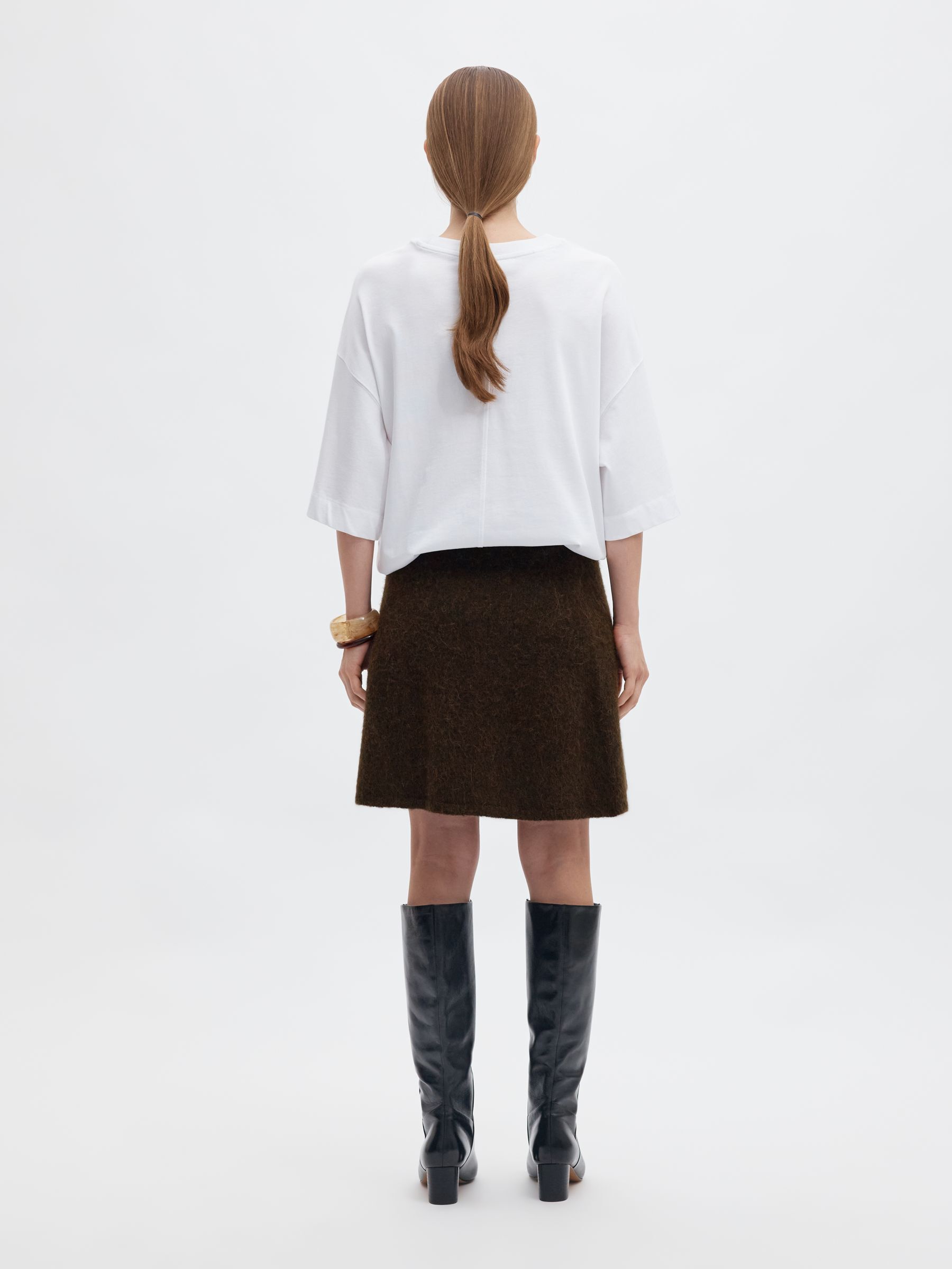 BRUSHED KNITTED SKIRT