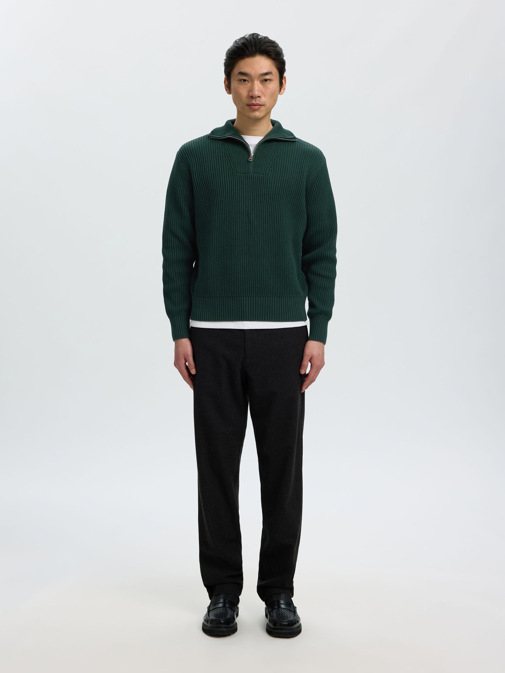100% COTTON HALF-ZIP JUMPER