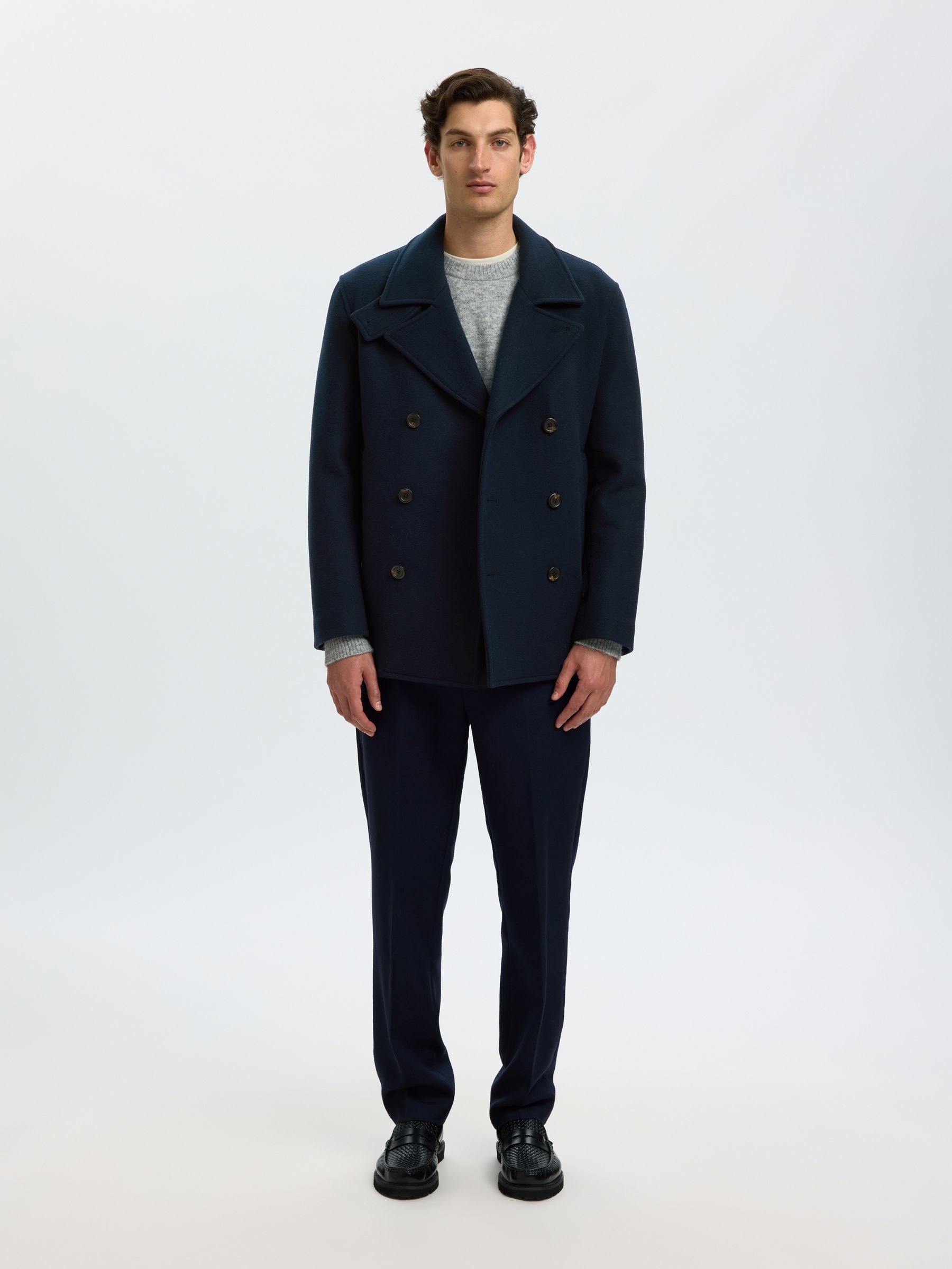 WOOL BLEND PEACOAT