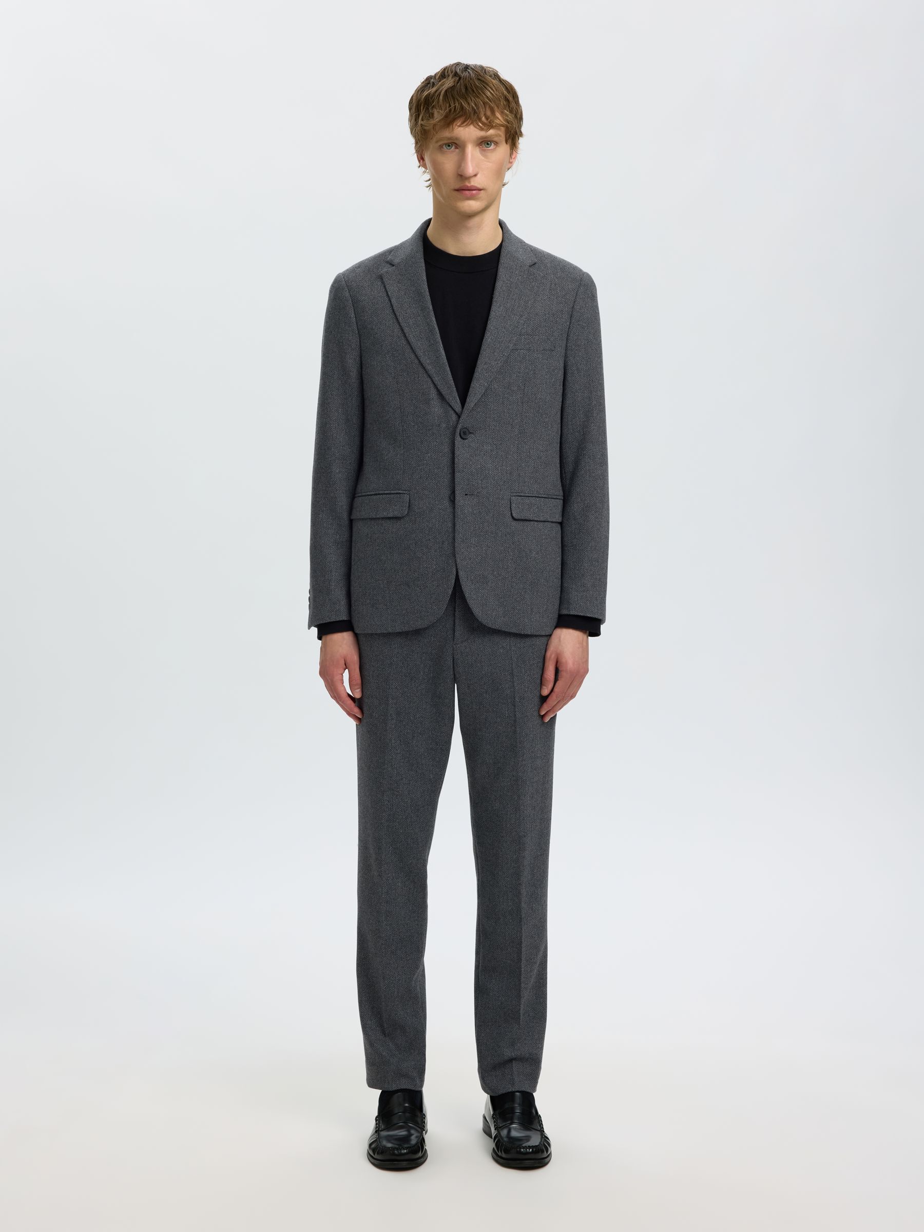CHECKED WOOL BLEND  BLAZER