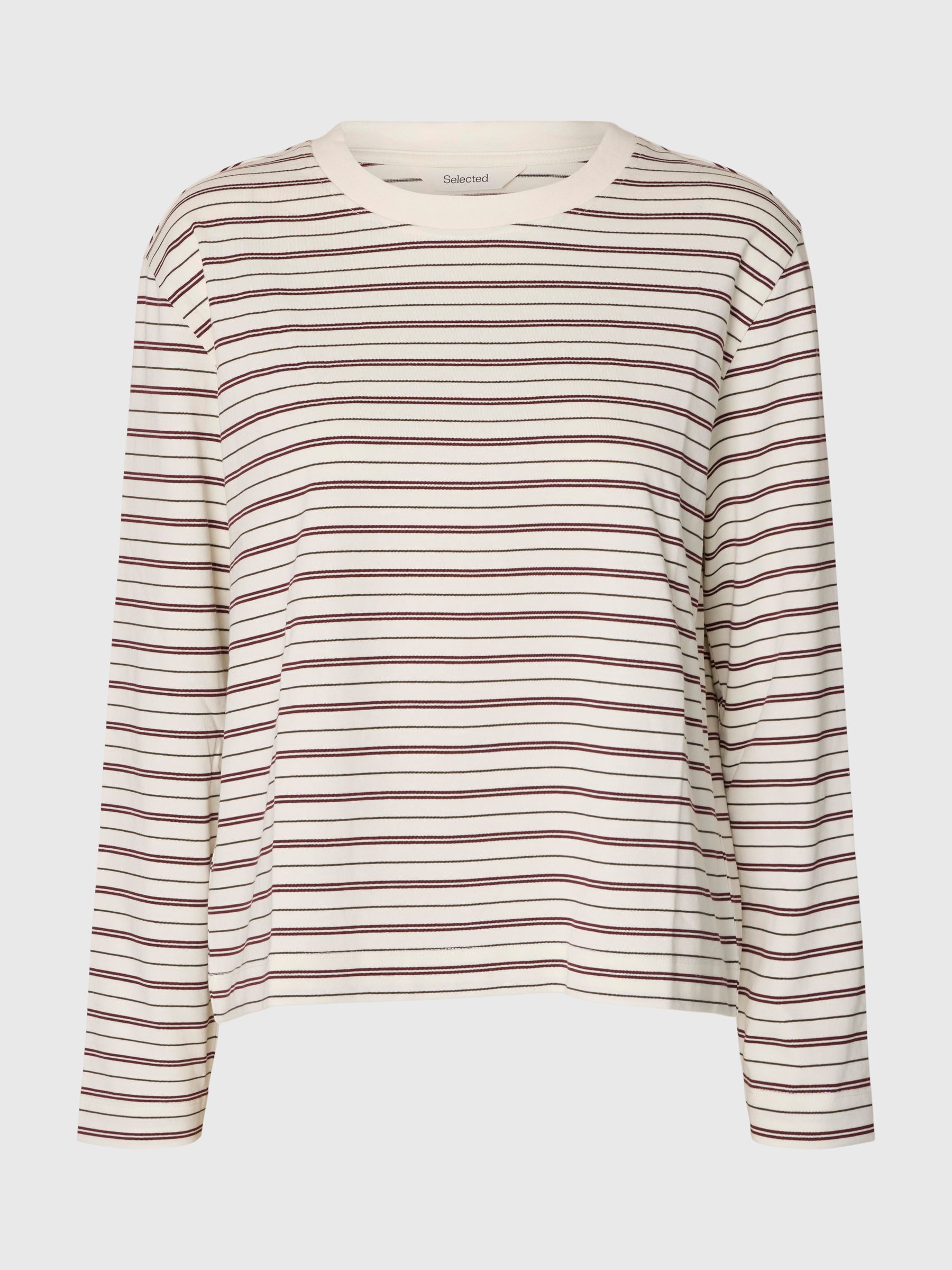 GESTREEPT T-SHIRT MET LANGE MOUWEN