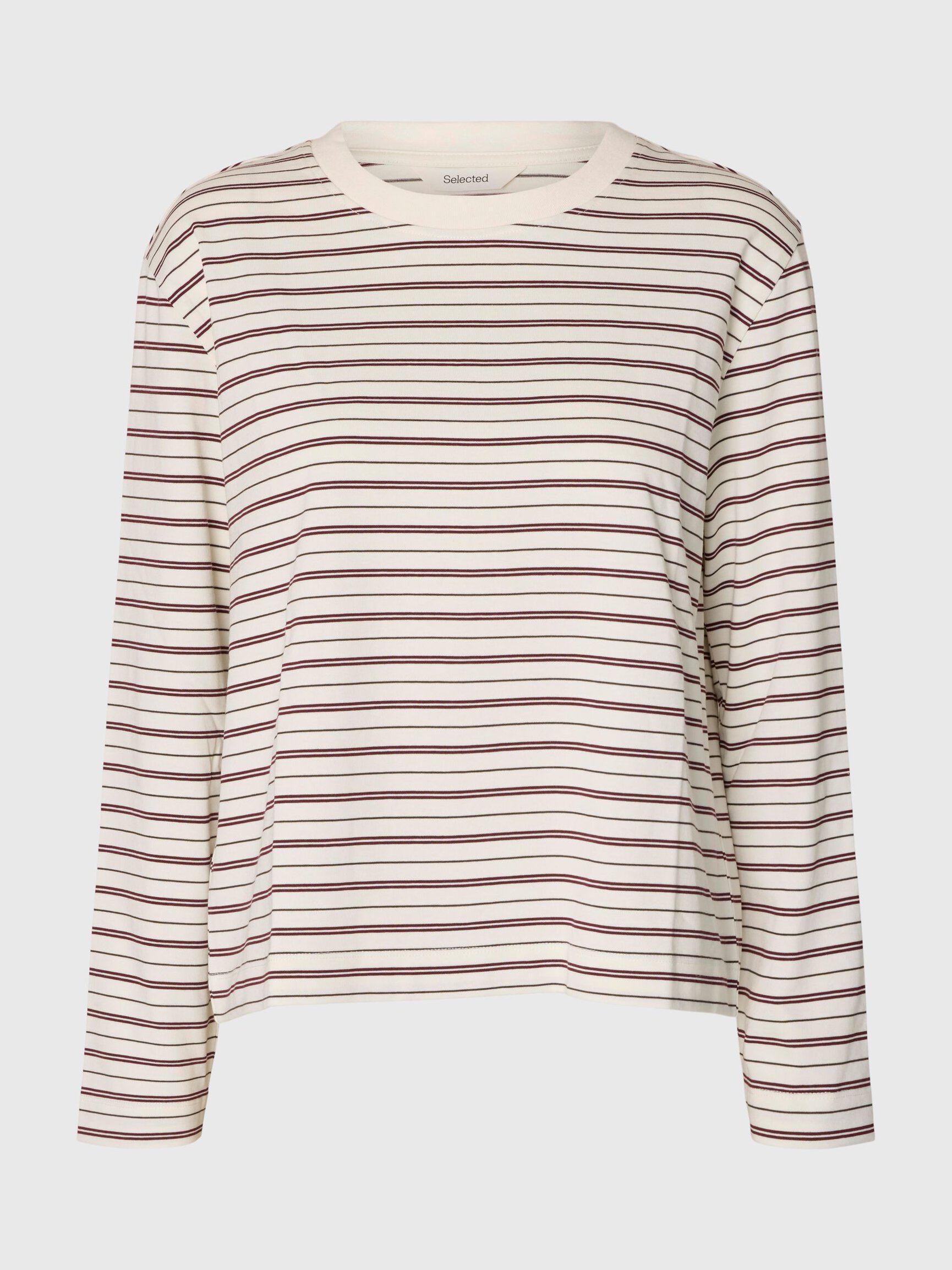 GESTREEPT T-SHIRT MET LANGE MOUWEN