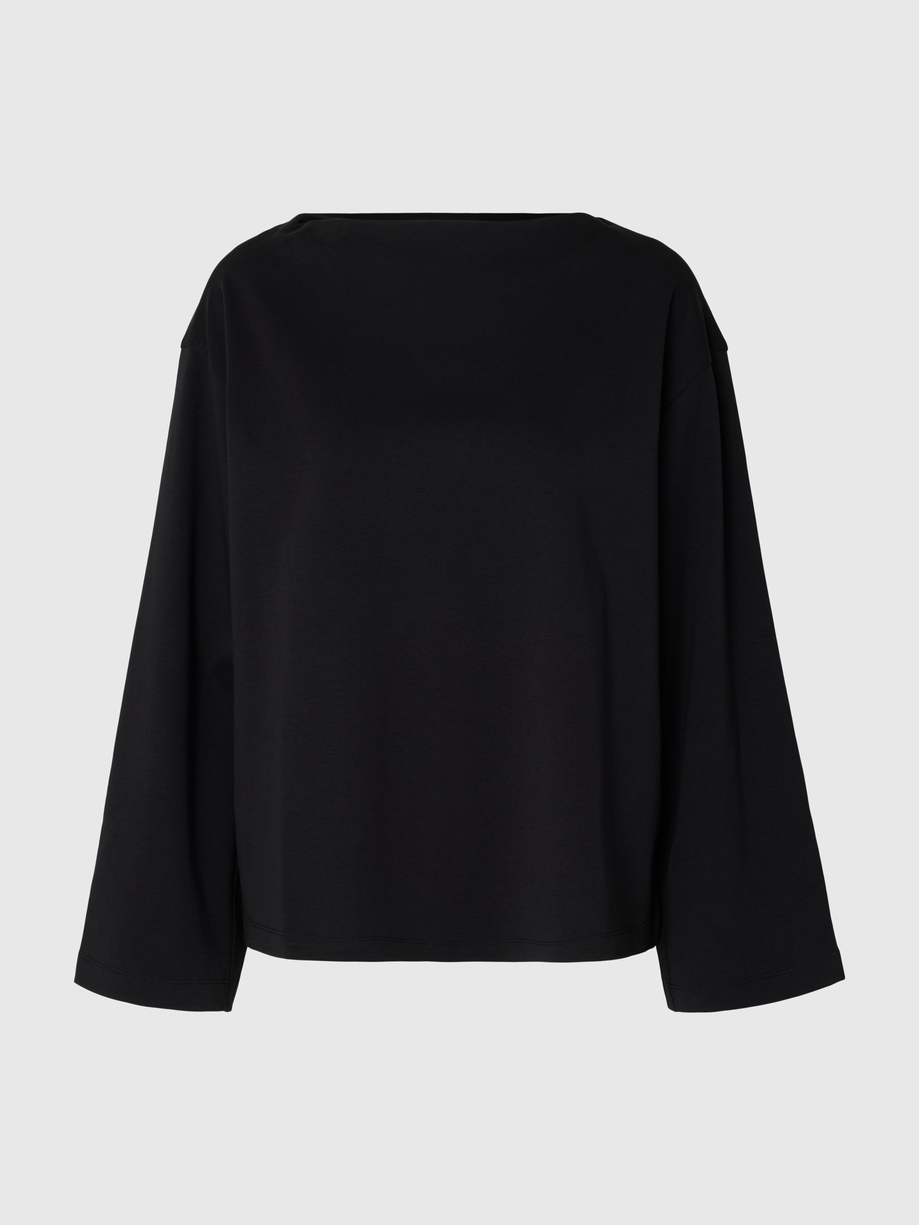 BOAT NECK COTTON LONG-SLEEVED T-SHIRT