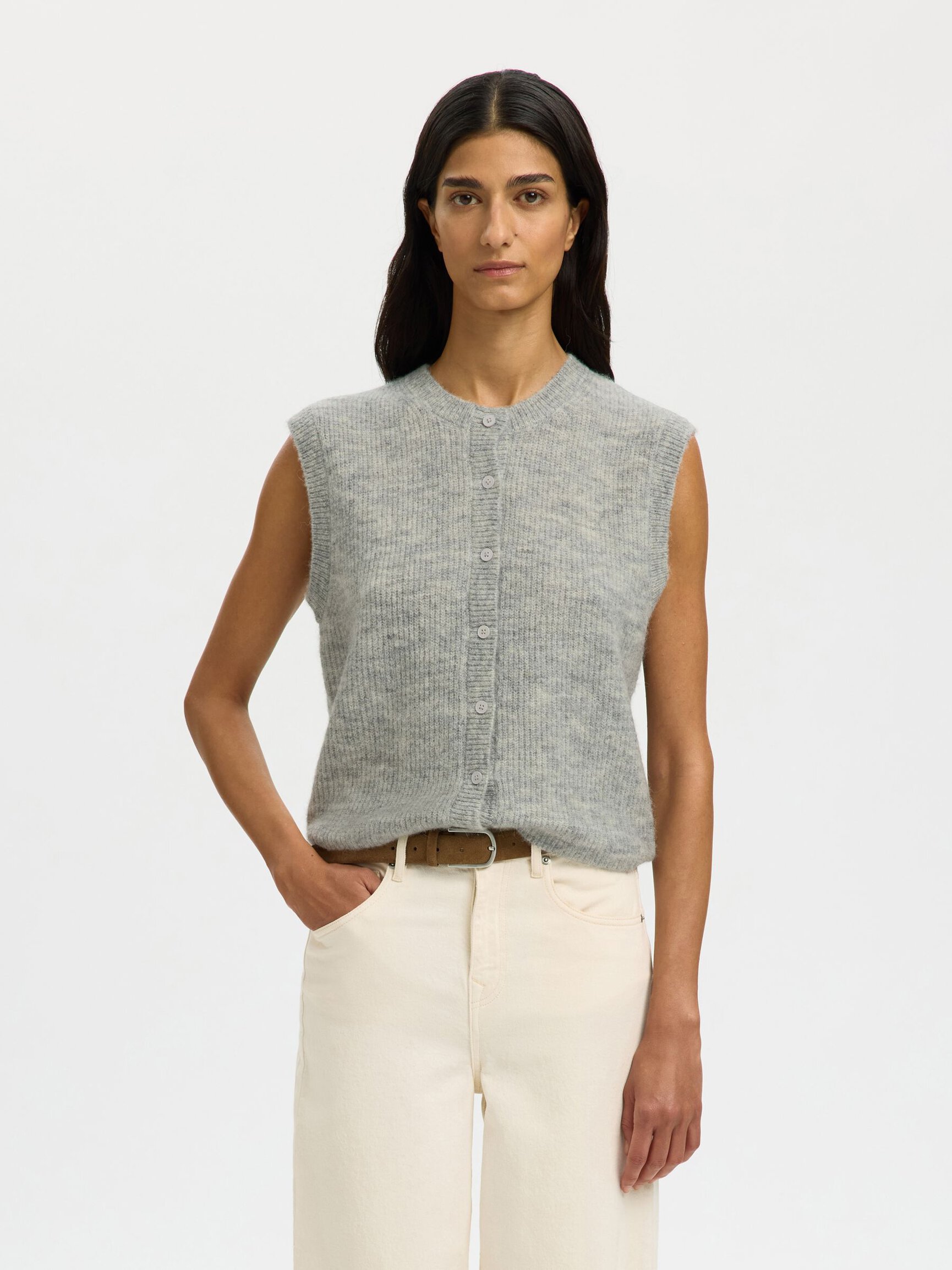 WOOL BLEND KNITTED VEST