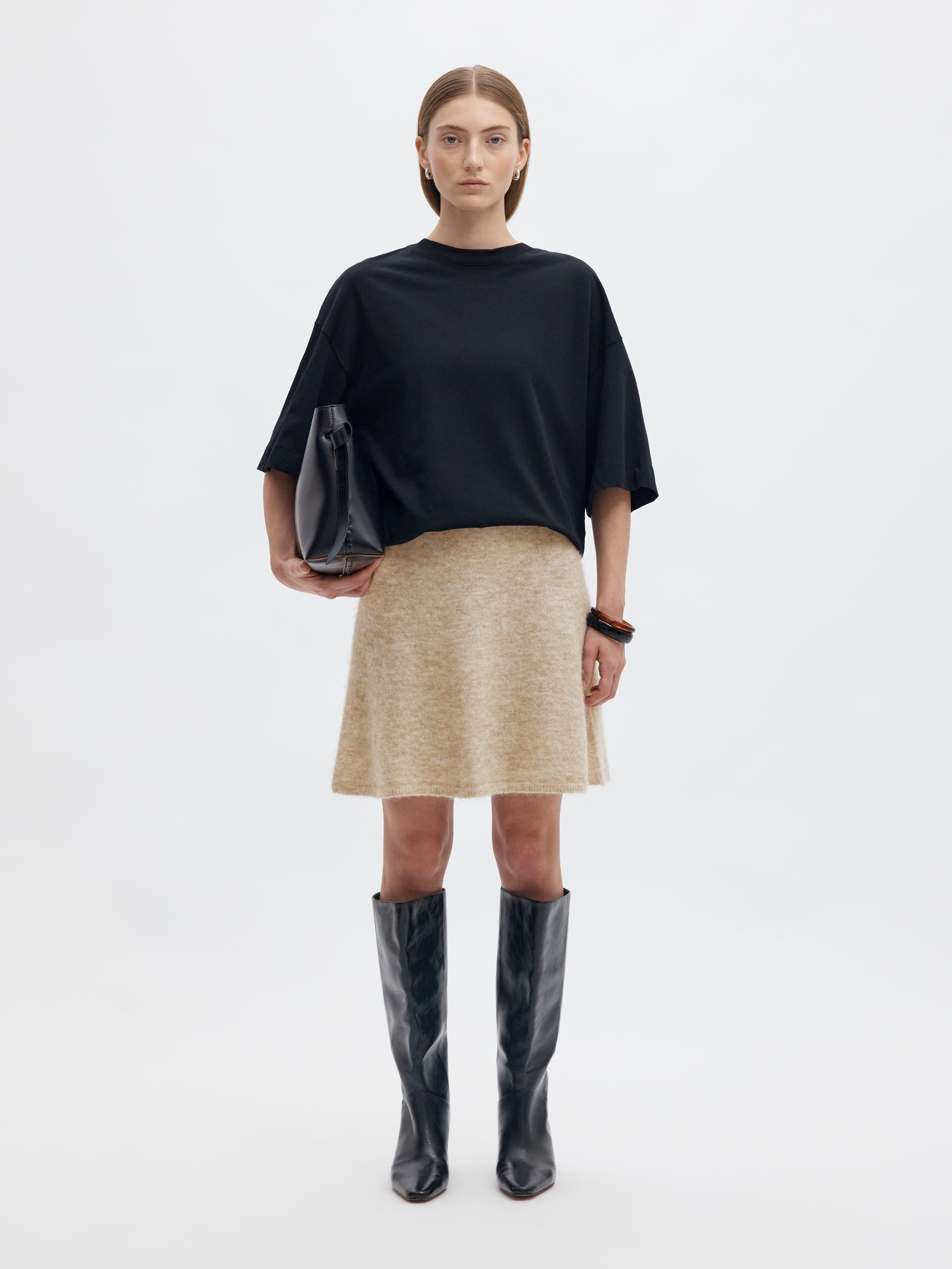 BRUSHED KNITTED SKIRT