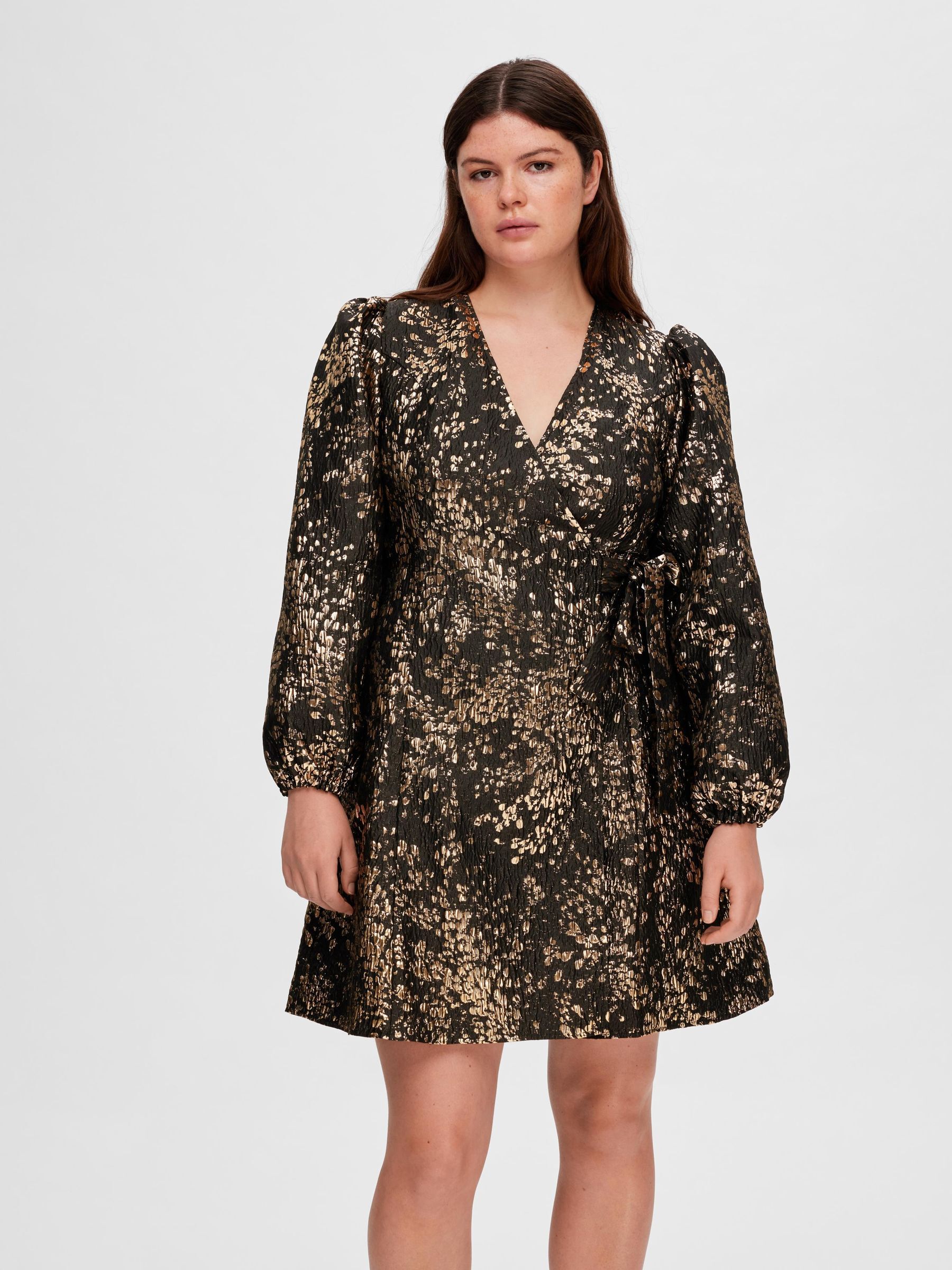 METALLIC JACQUARD MINI DRESS