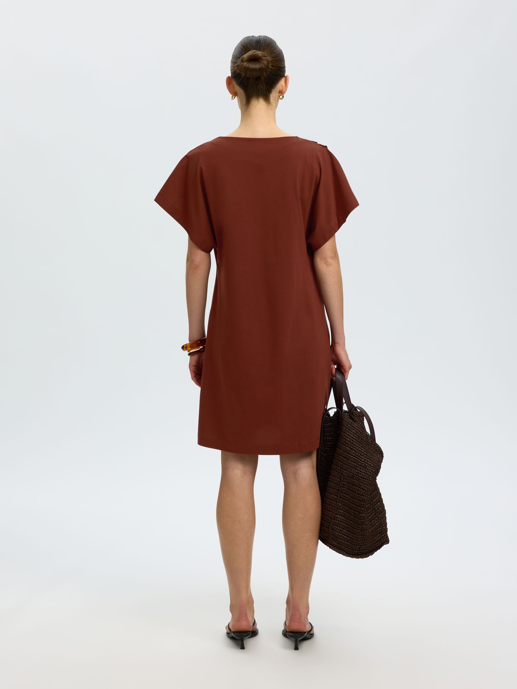 COTTON SHORT SLEEVED MINI DRESS