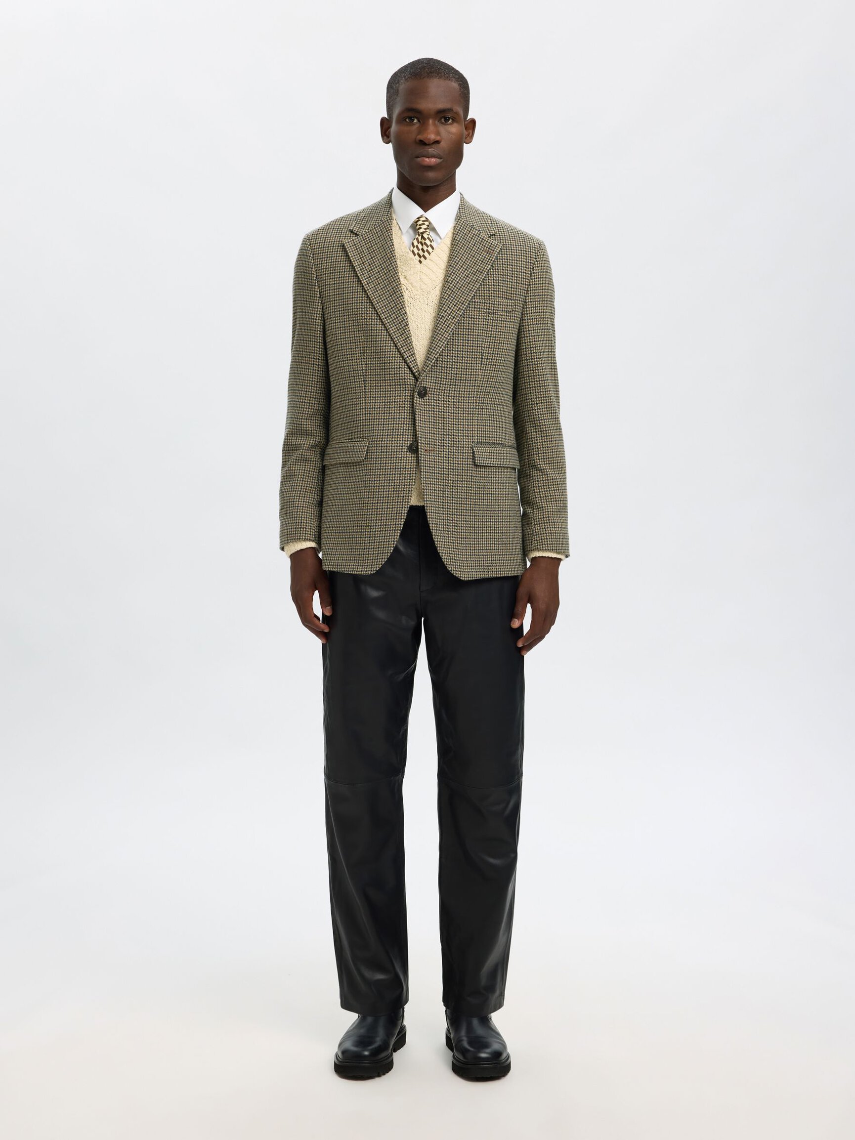 CHECKED SINGLE-BREASTED BLAZER