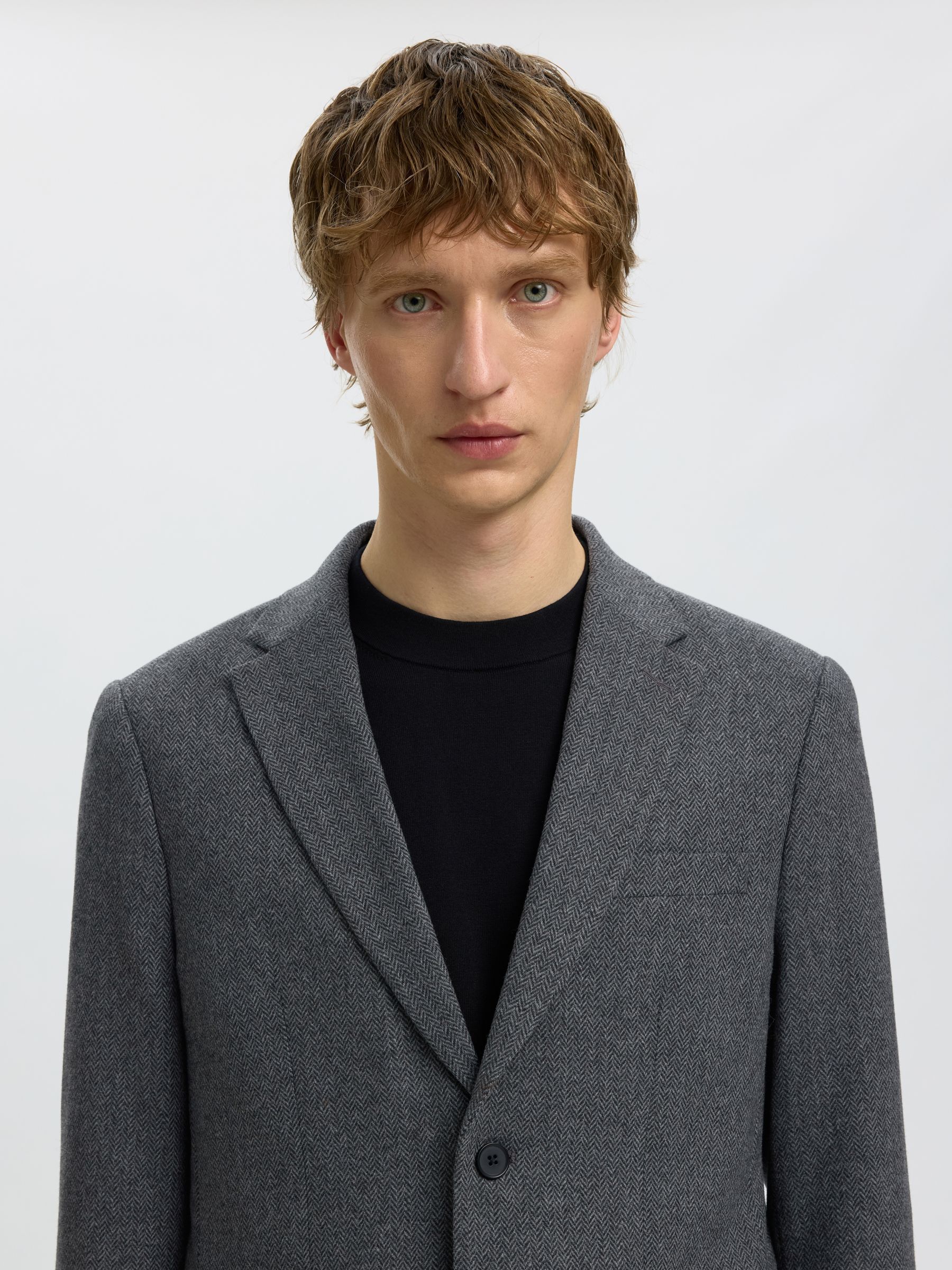 CHECKED WOOL BLEND  BLAZER
