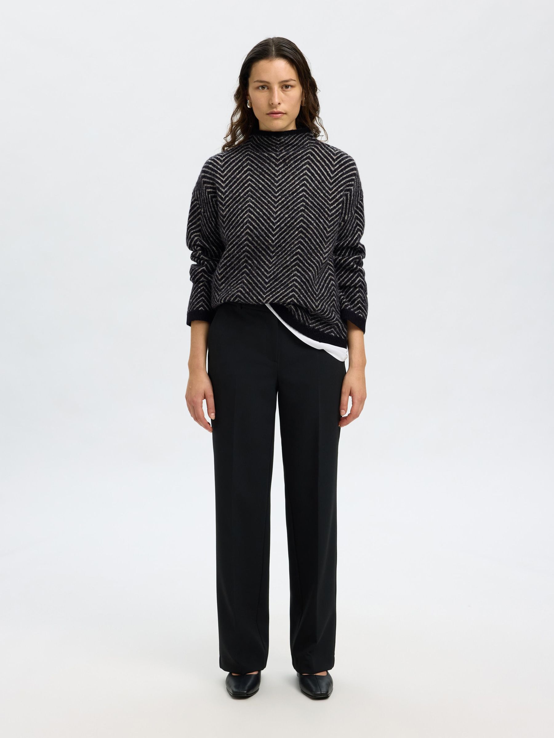 HERRINGBONE WOOL BLEND JUMPER
