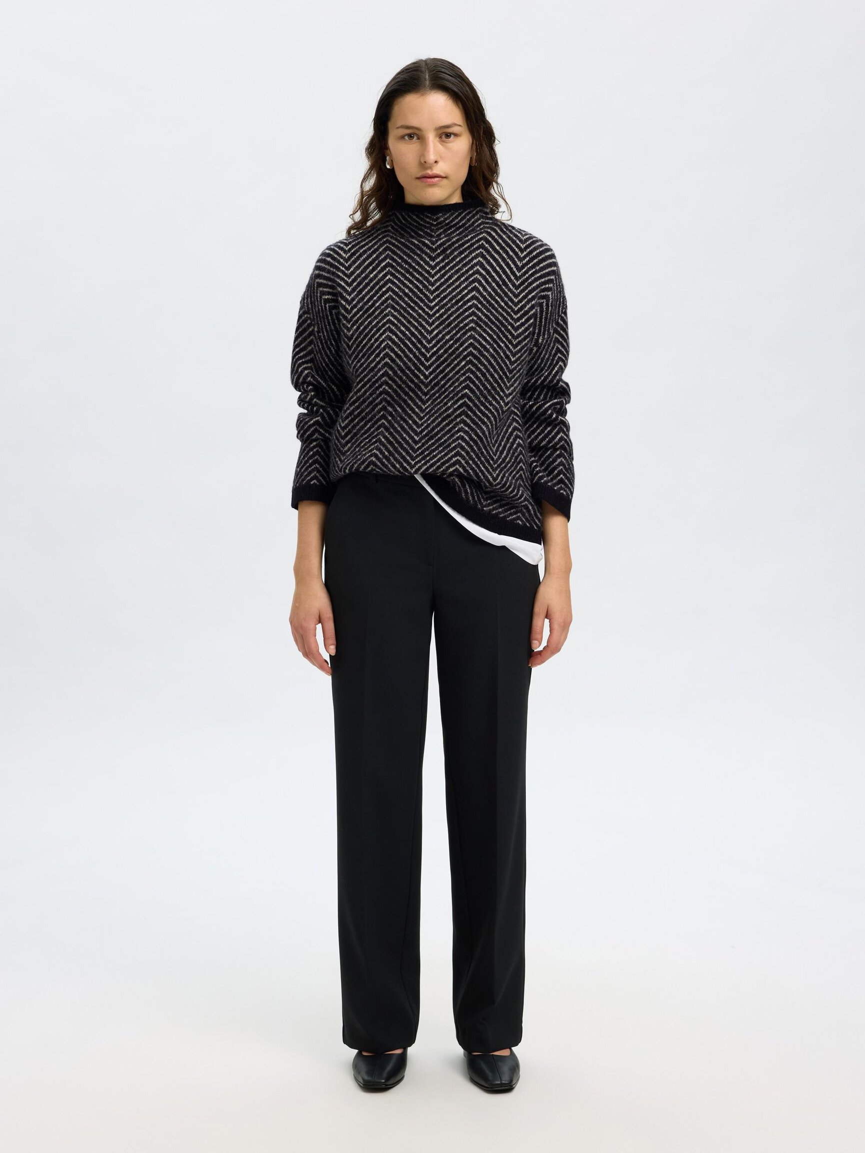 HERRINGBONE WOOL BLEND JUMPER