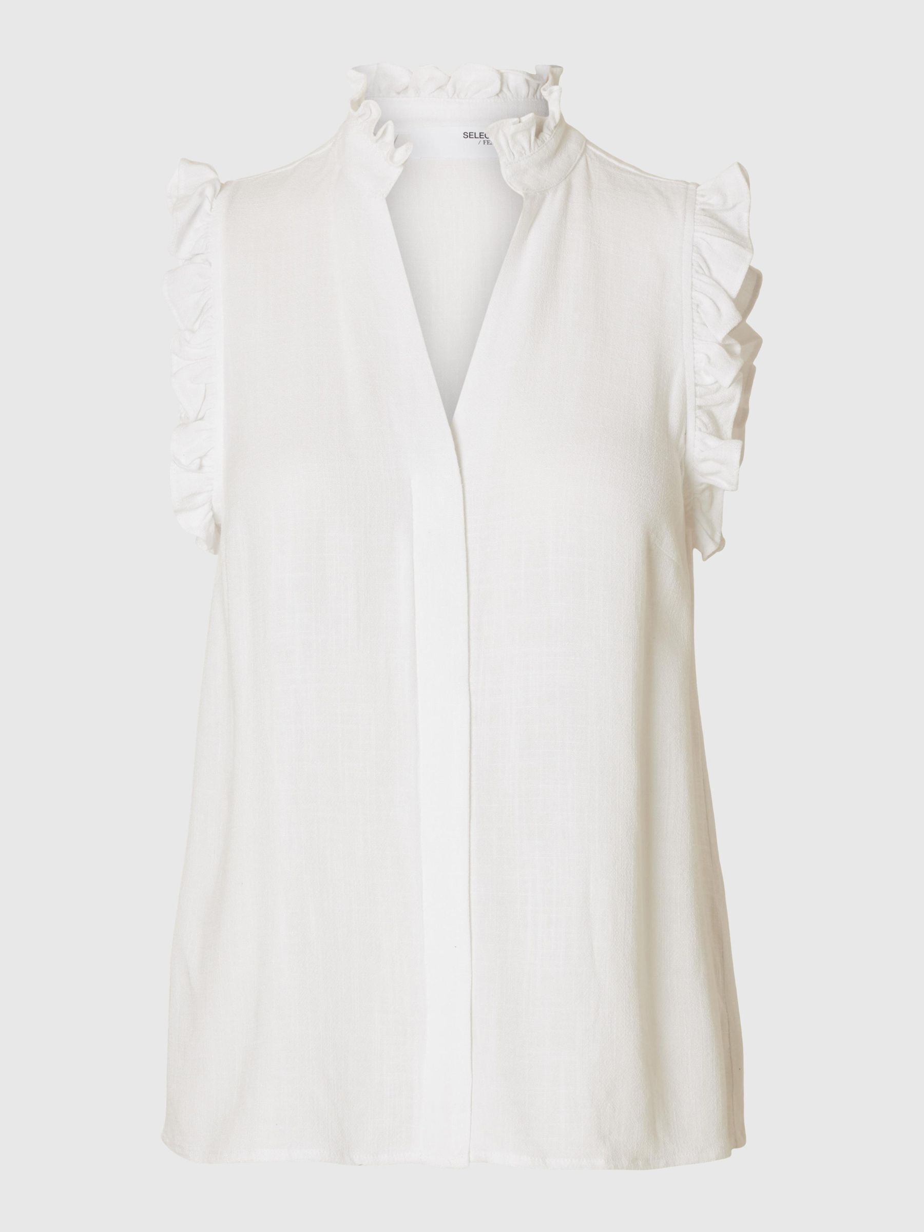 SLEEVELESS RUFFLE DETAIL TOP