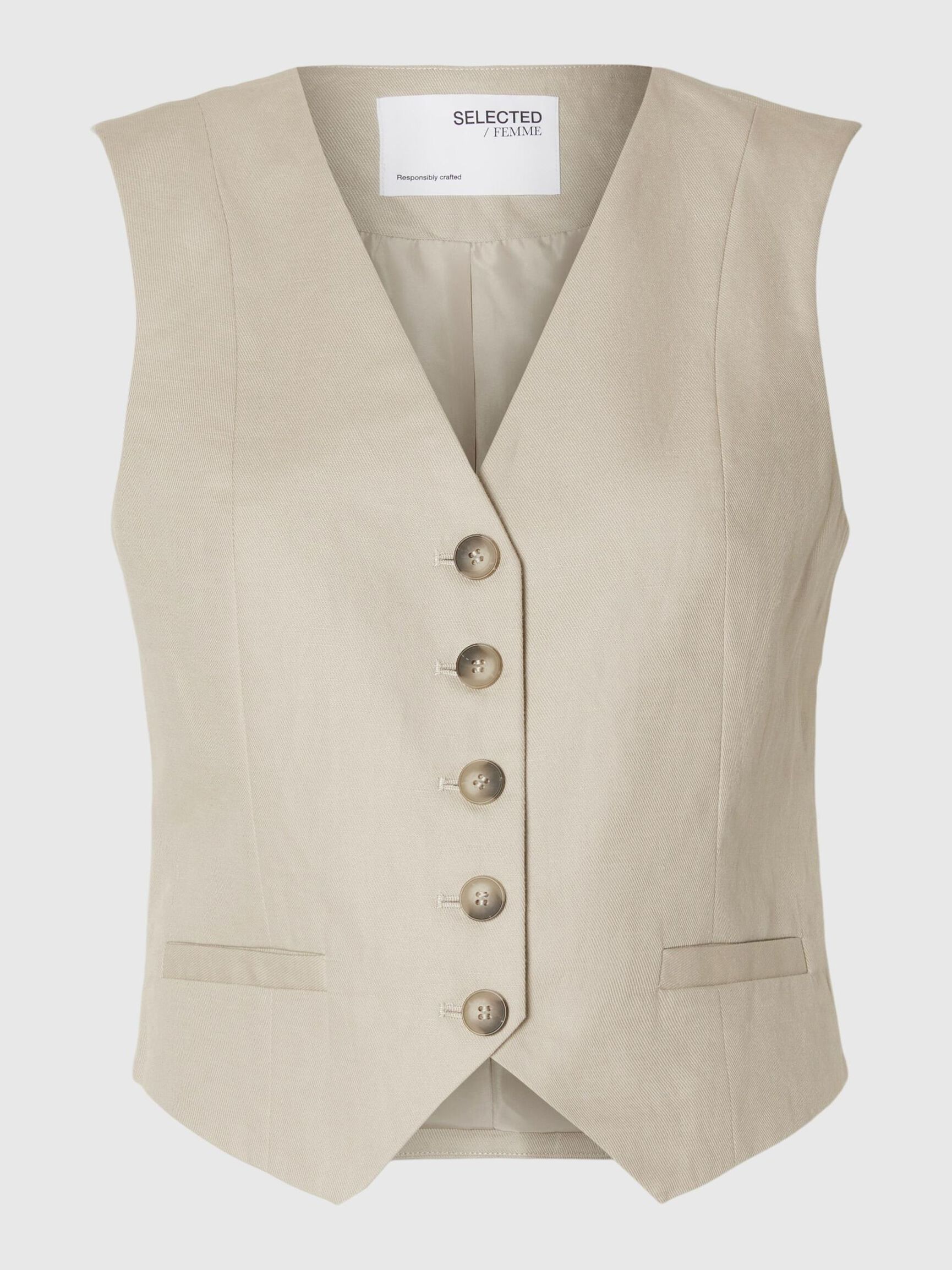 TAILORED LEINENMIX WESTE, Humus, highres