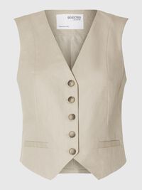 TAILORED LEINENMIX WESTE, Humus, highres
