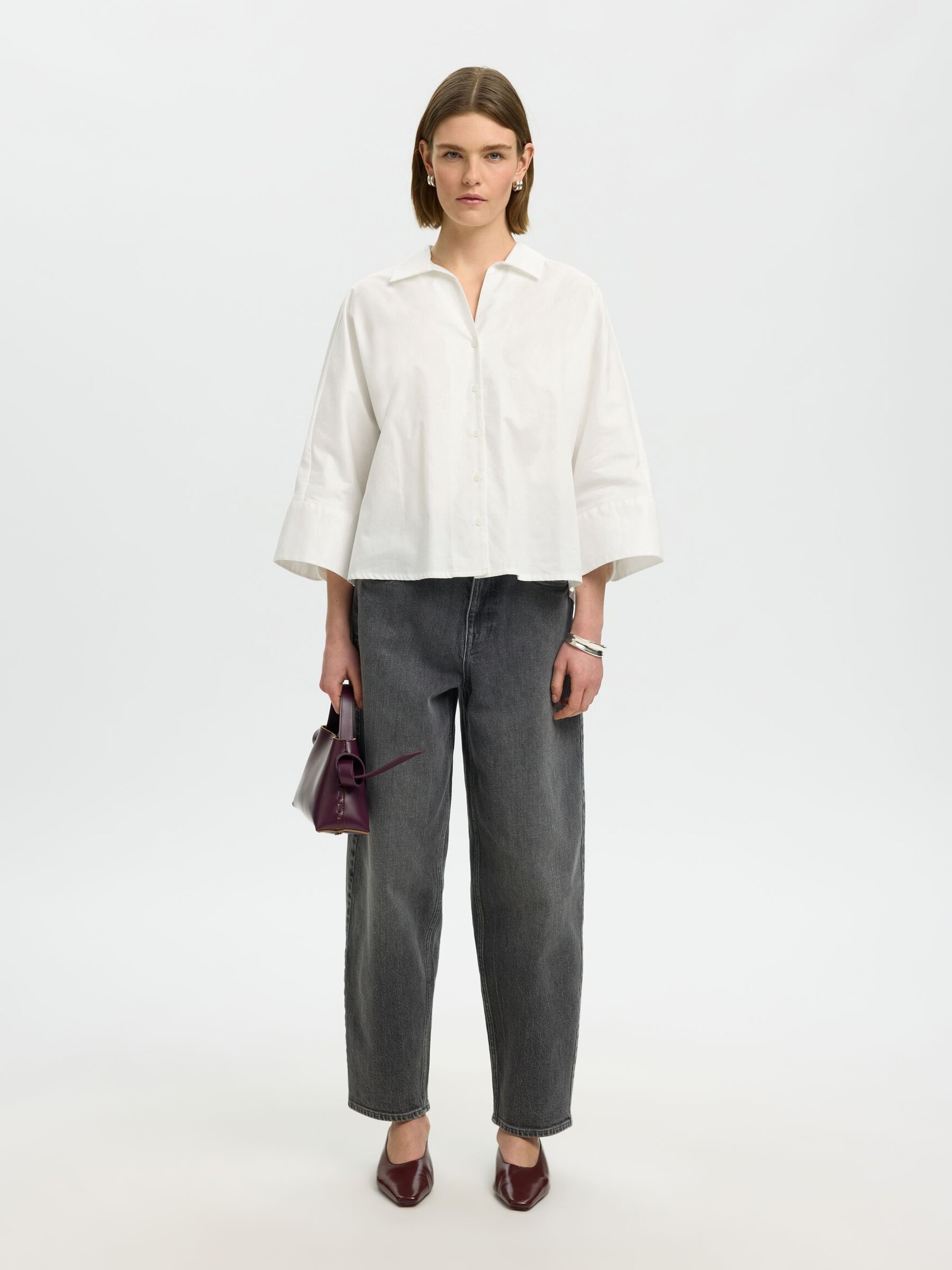 COTTON 3/4 SLEEVED SHIRT