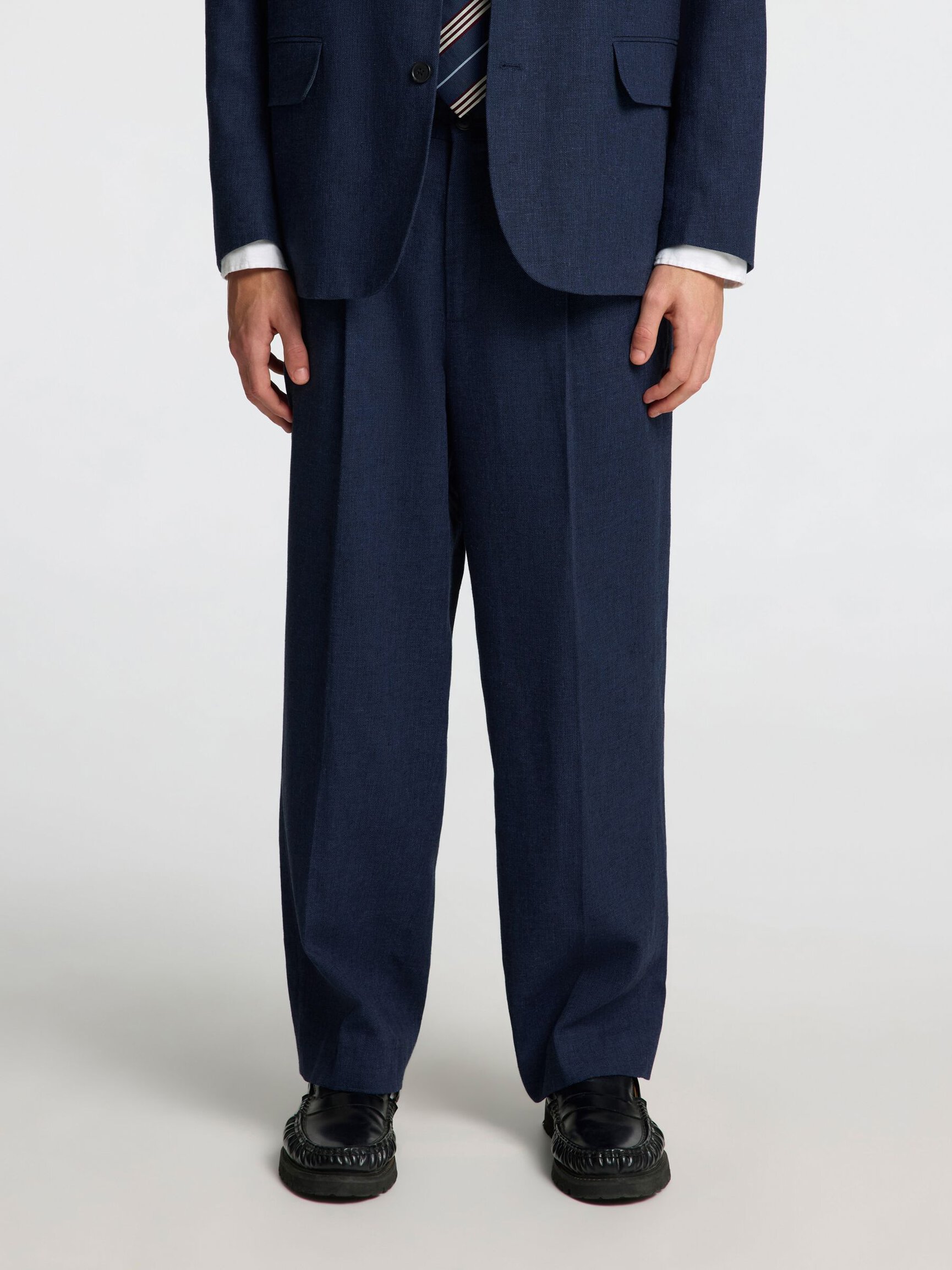 TAILORED LINEN BLEND LOOSE-FIT TROUSERS