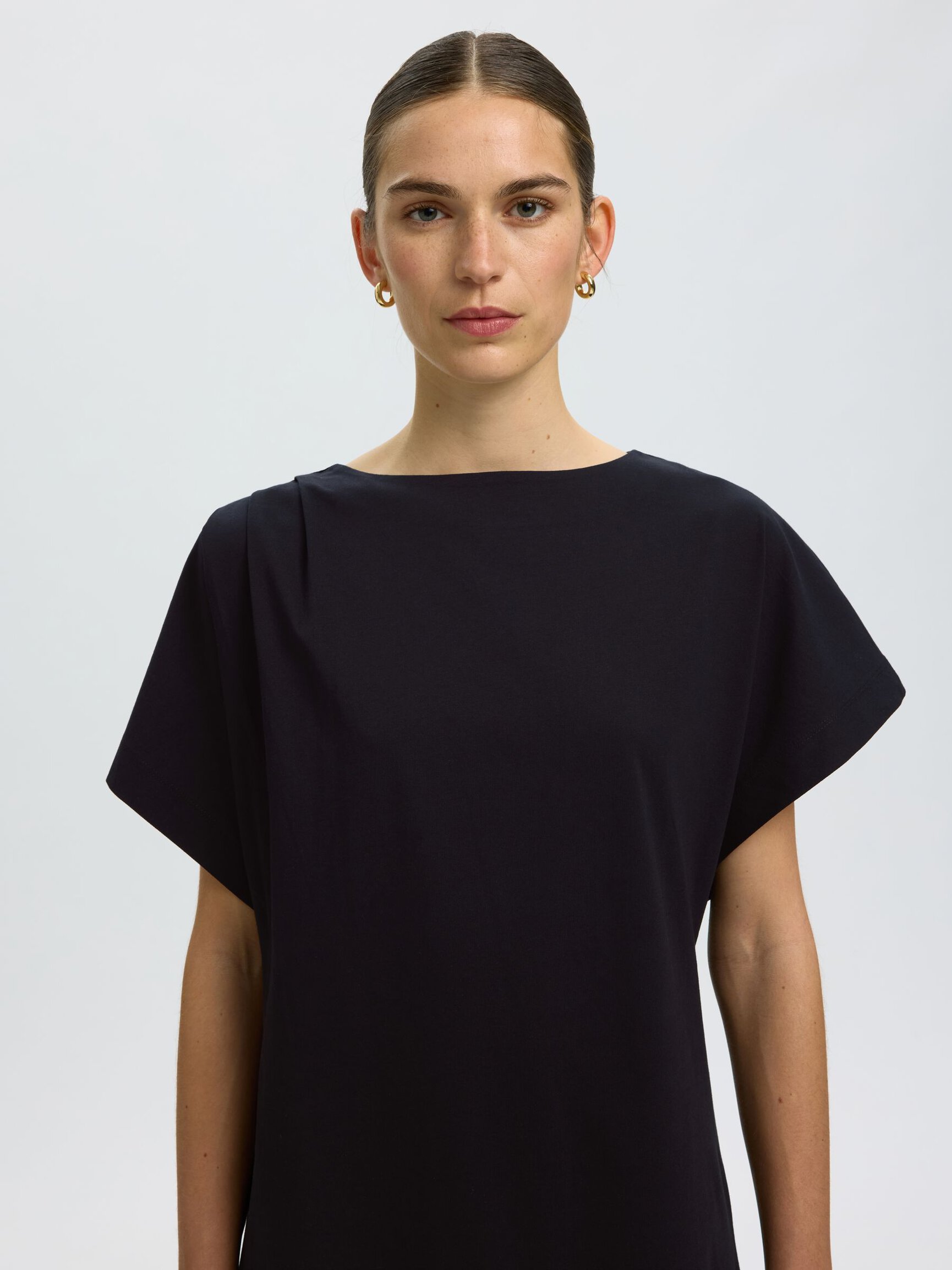 COTTON SHORT SLEEVED MINI DRESS