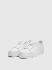 LEATHER TRAINERS, White, highres