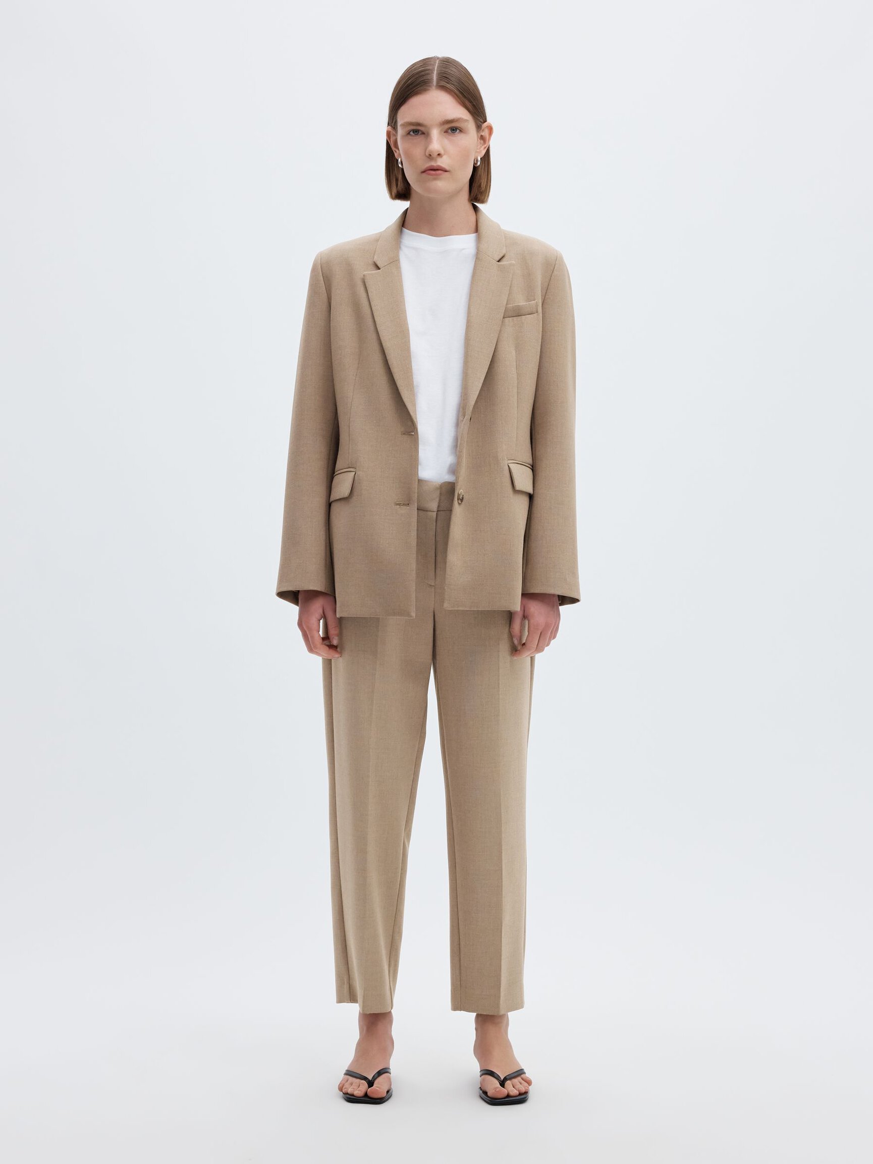 VISCOSE BLEND CROPPED TROUSERS