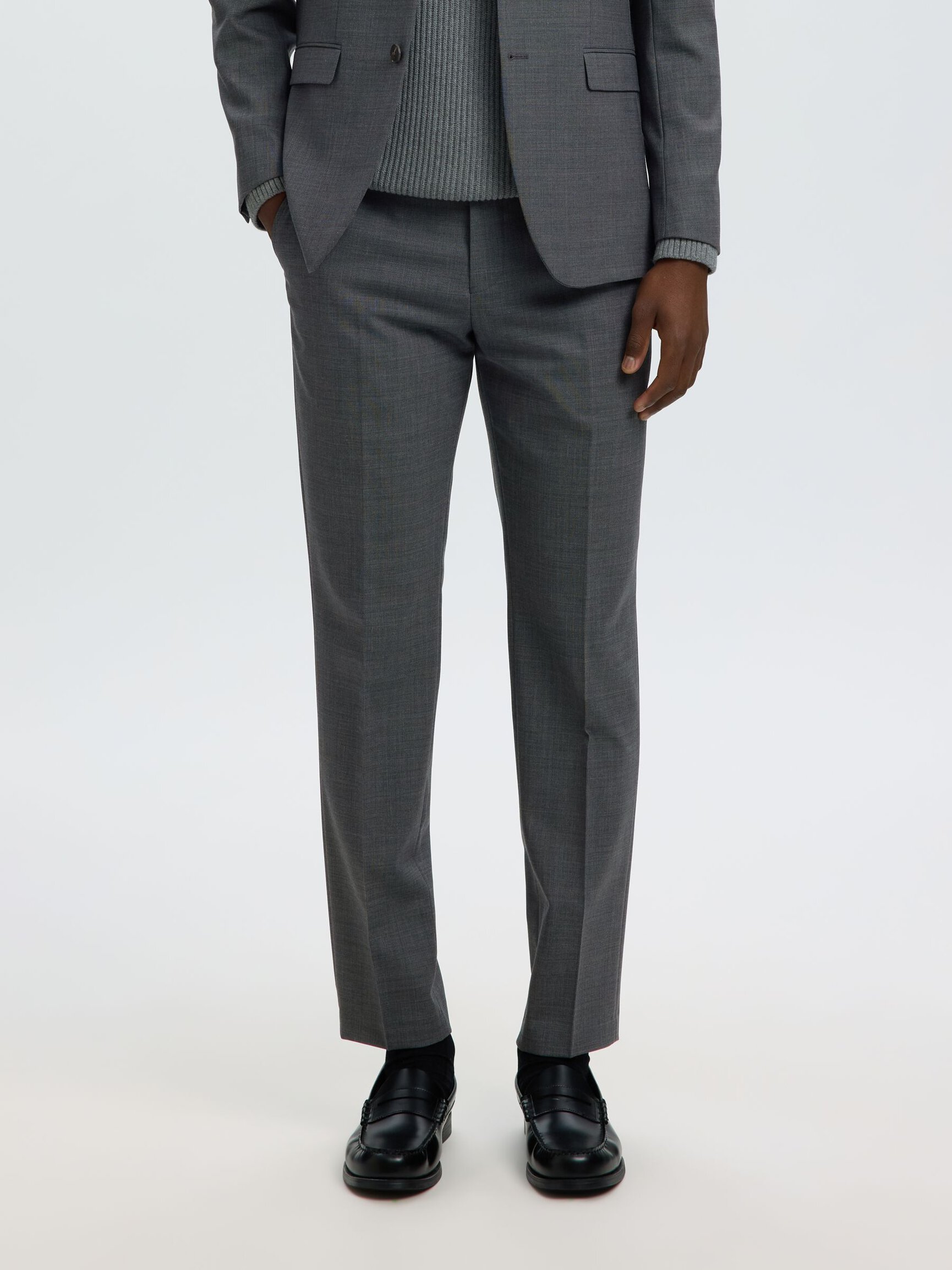 WOOL BLEND SUIT TROUSERS